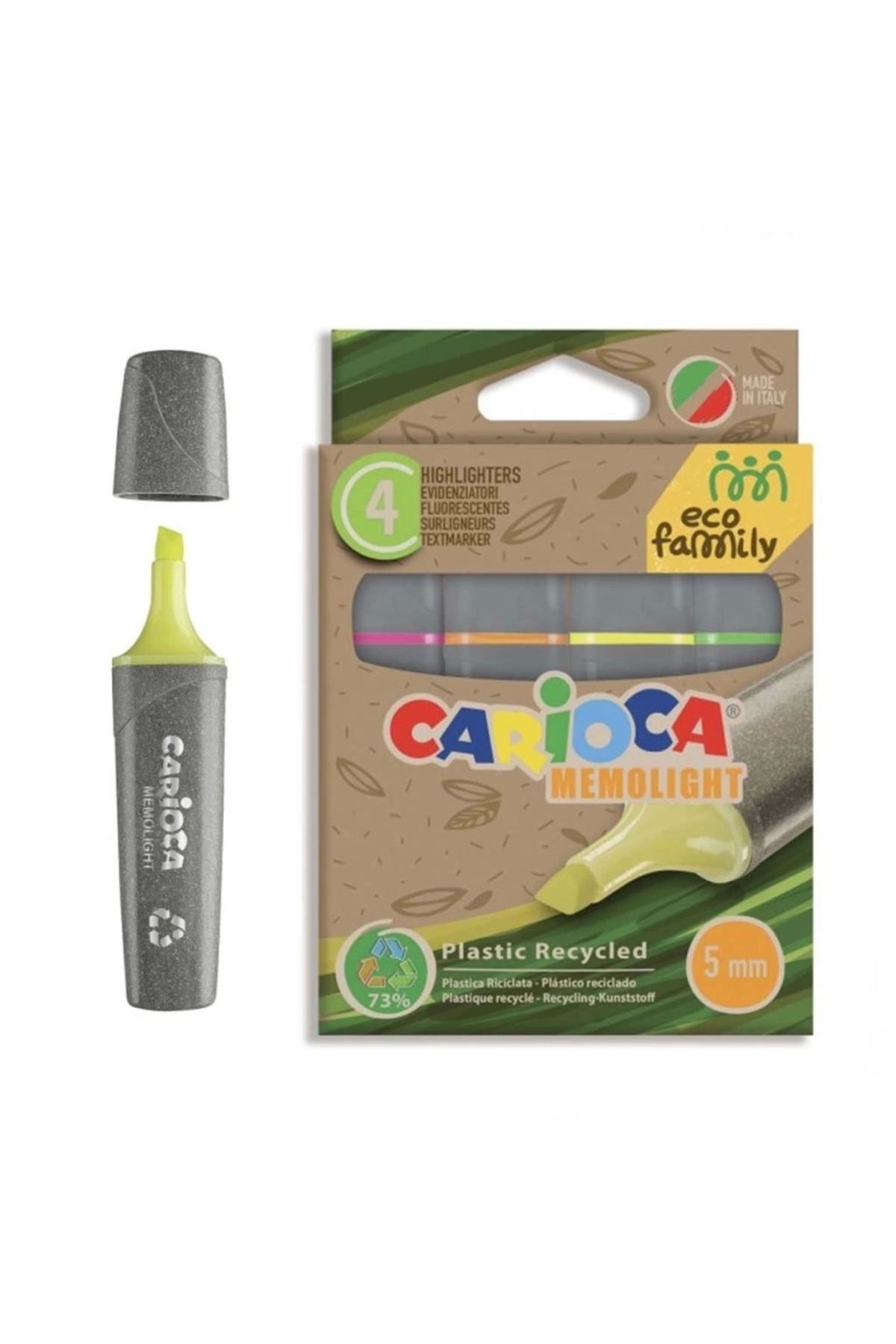 Basic Fun Çocuk Carioca Eco Family Fosforlu Marker 4'lü