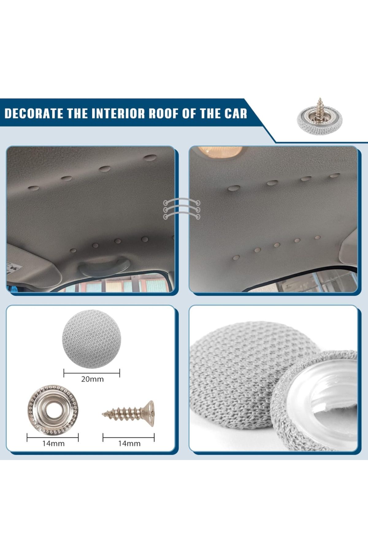 Choice-Kit 90 Grey Staples, Screwdriver, Measuring tape, Colored needles, For repairing the car roof and... 2