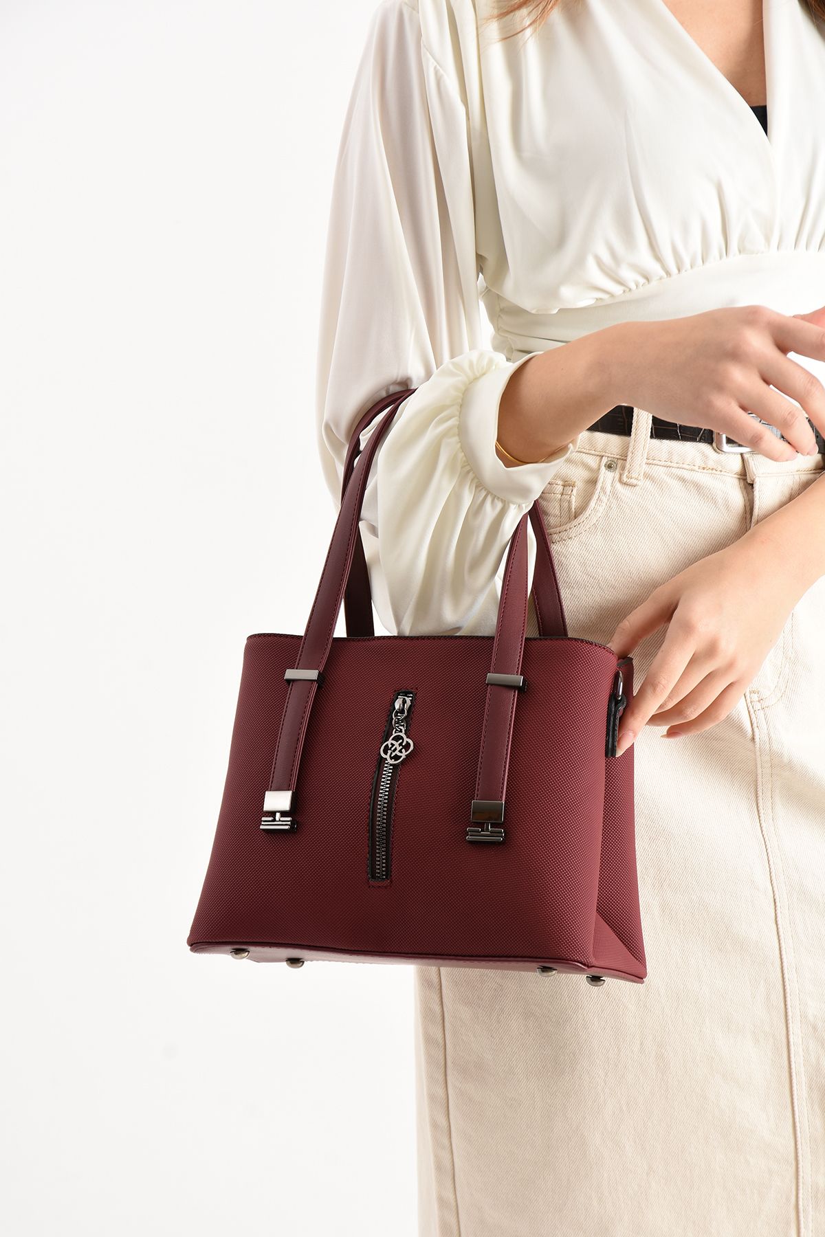 STYLE BAGS JosephPolo Narin Bordo Kadın Omuz Ve Çapraz Çantası 20x27 Ebatında