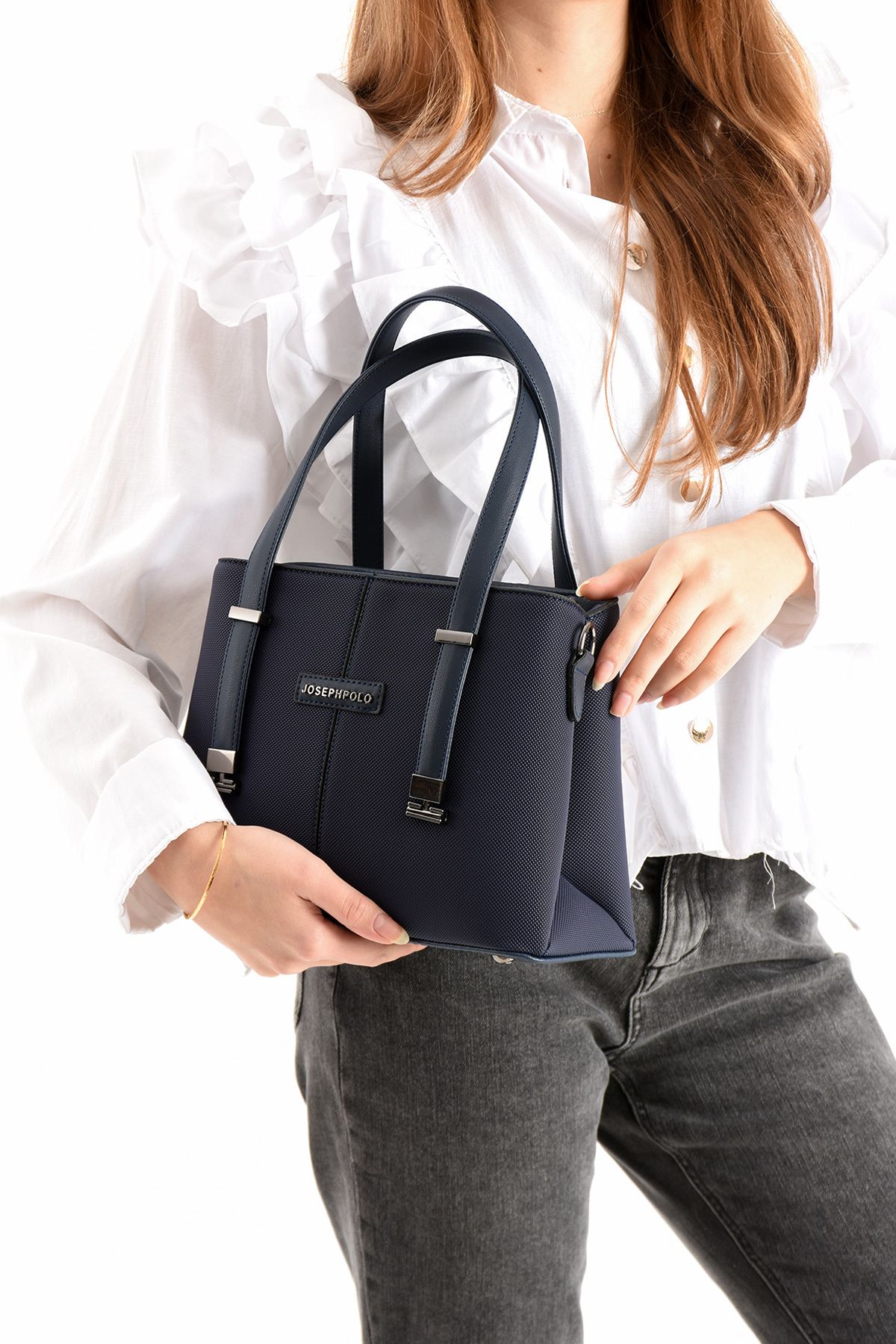 STYLE BAGS JosephPolo Narin Lacivert Kadın Omuz Ve Çapraz Çantası 20x27 Ebatında