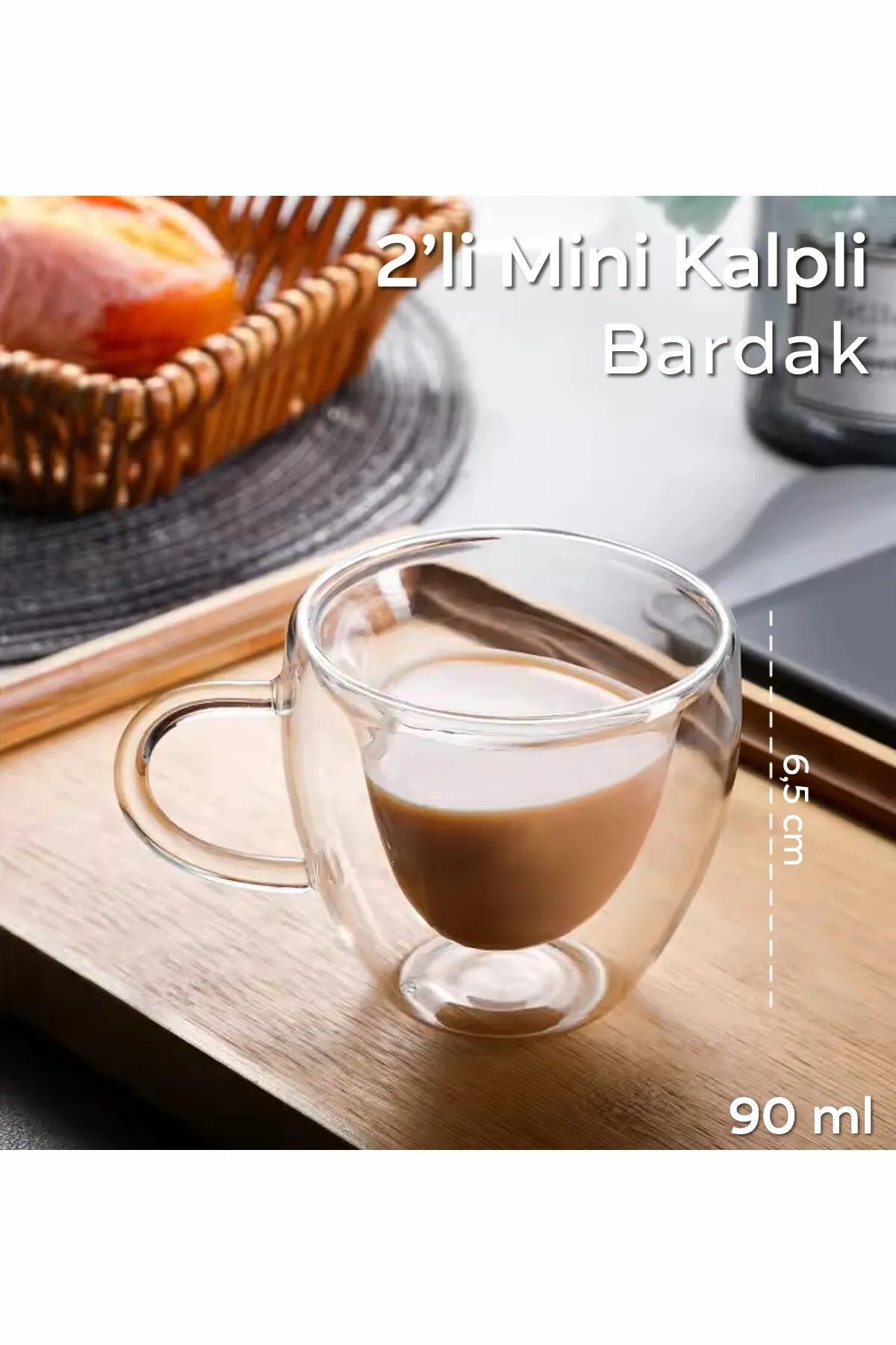 OCTOPUS BAZAAR Türk kahvesi-Shot-Espresso Fİncanı 2'li Kalpli