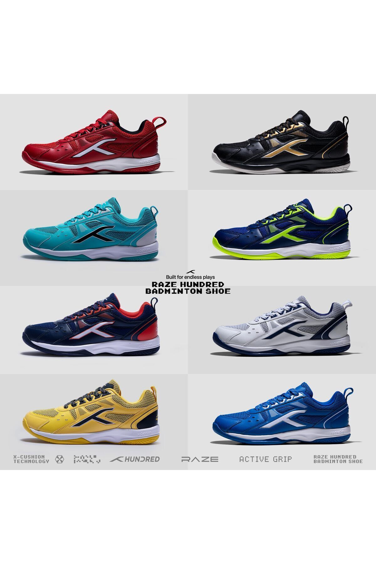 Hundred-Raze Non-marking Badminton Shoes For Men | Navy/orange Red, Uk 8/us 9/eu 42 | Polyester, Rubber 7