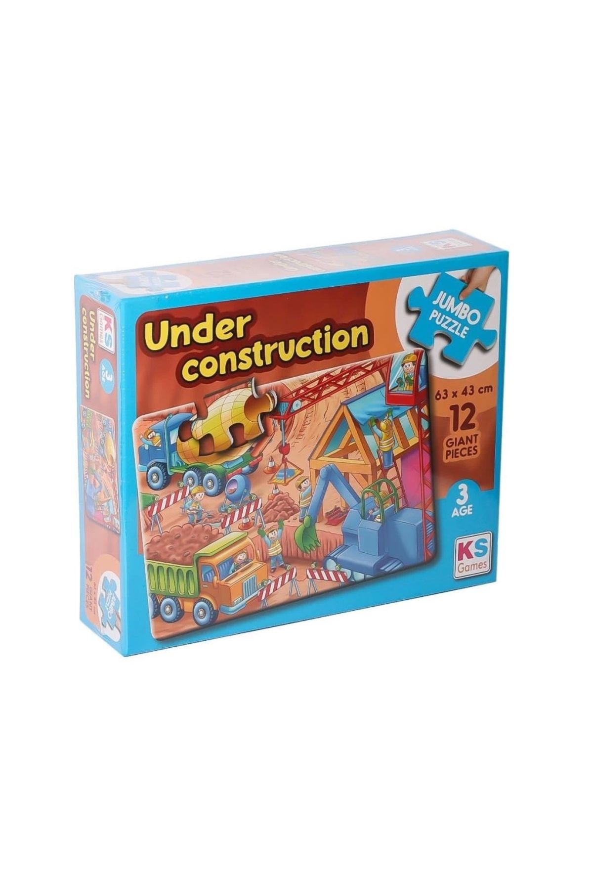 Basic Fun Çocuk JP 314004 Under Construction Jumbo Puzzle 12 Parça