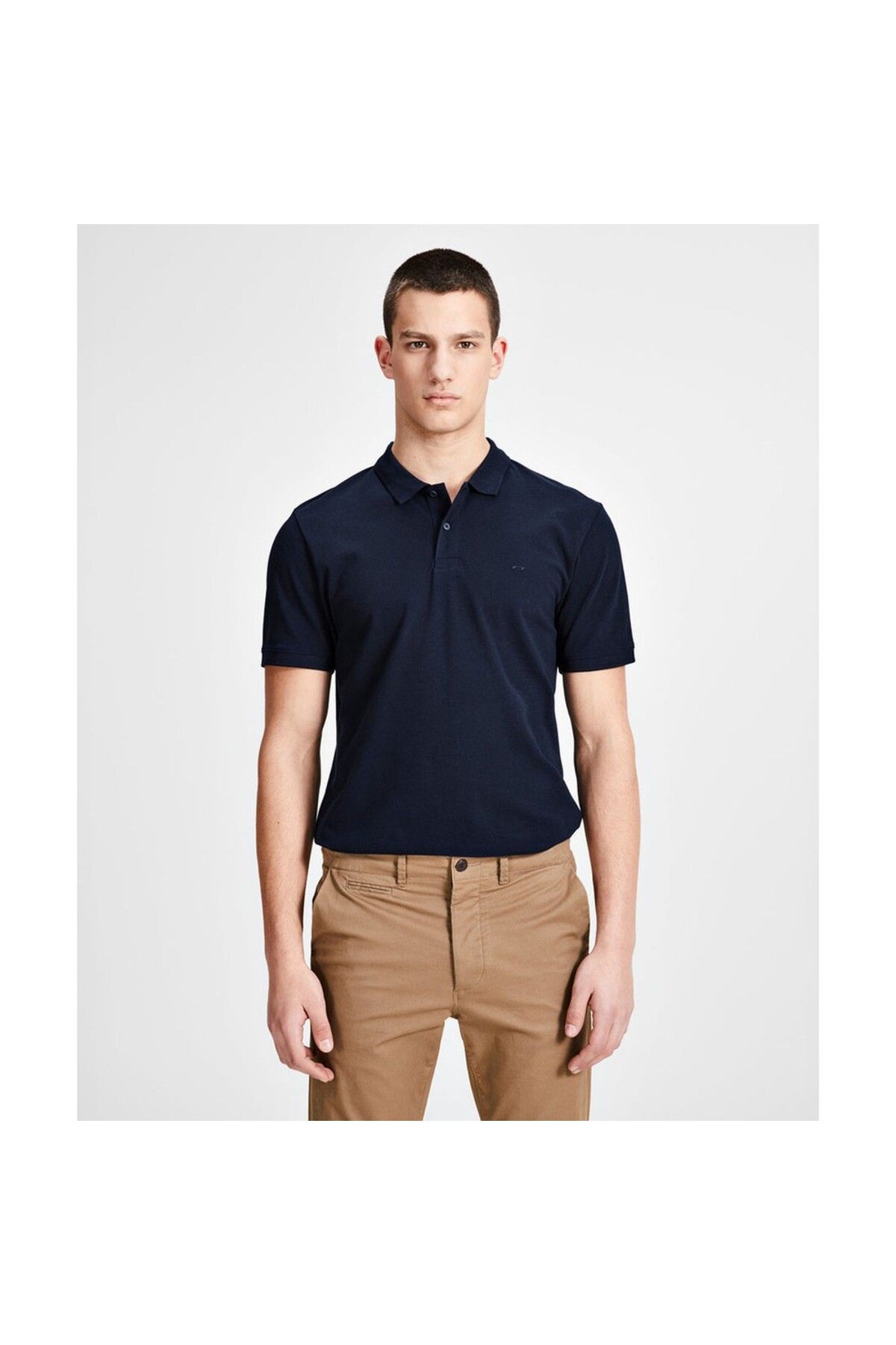 تی شرت یقه پولو آبی مردانه POLO YAKA T SS اورجینال Jack Jones Jack & Jones