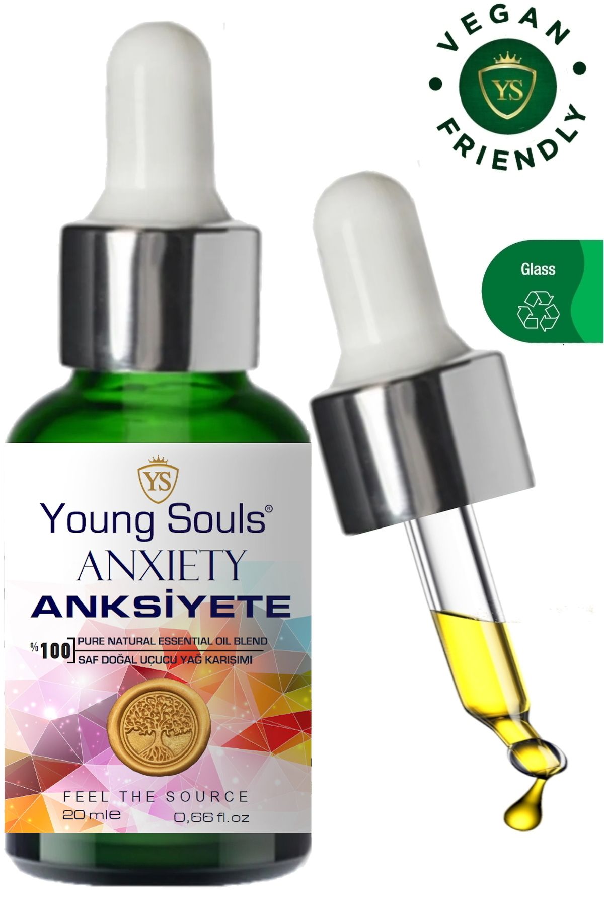 YOUNG SOULS Aromatherapy Anxiety Essential Oil Blend Anksiyete Kaygı Uçucu Yağ Karışımı 20 ml