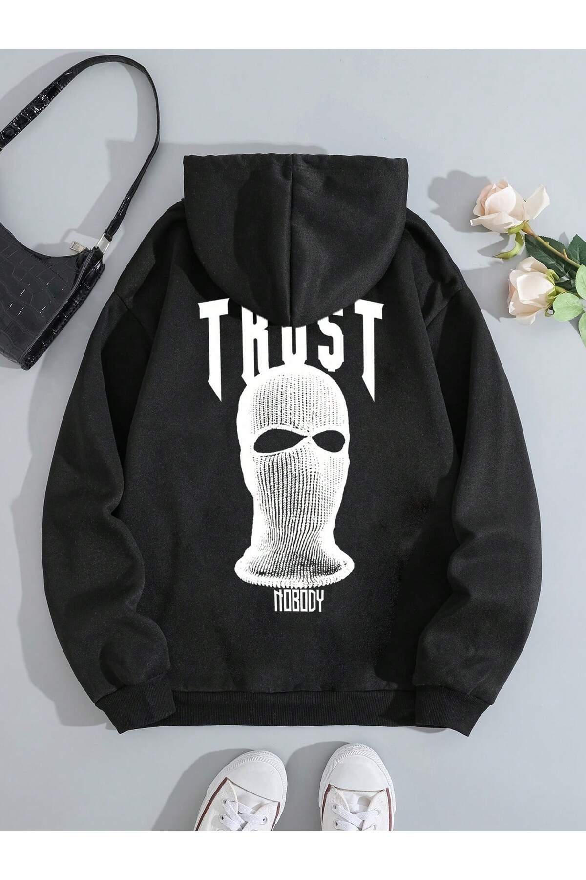 aynewmoda TRUST- Trend Fermuarlı Kapşonlu Sweatshirt Hırka Unisex