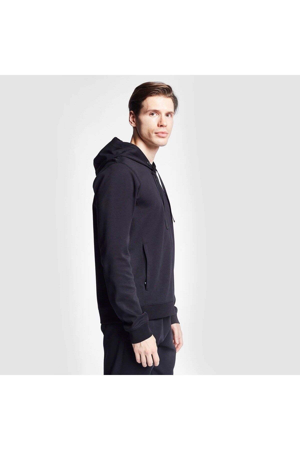 Lescon-25S-1241-25B Men's Zip Hoodie Black 4