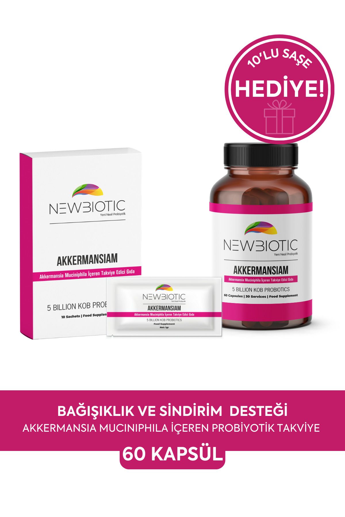 nbnewbiotic Bağışıklık Sistemi Ve Bağırsak Sağlığı Için Akkermansiam Içeren Probiyotik Takviye (60 KAPSÜL)