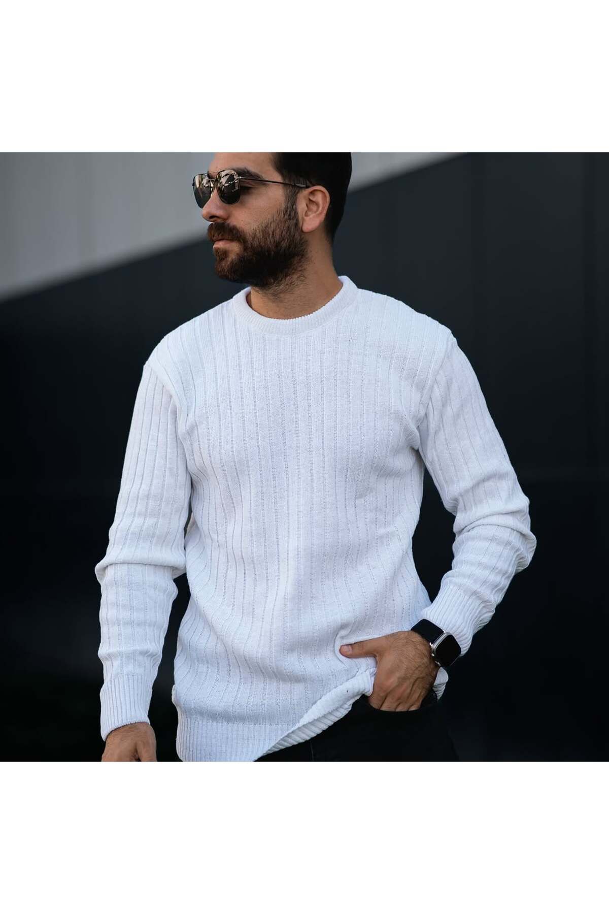 ZENİSO BUTİK Slim fit kalıp bisiklet yaka triko