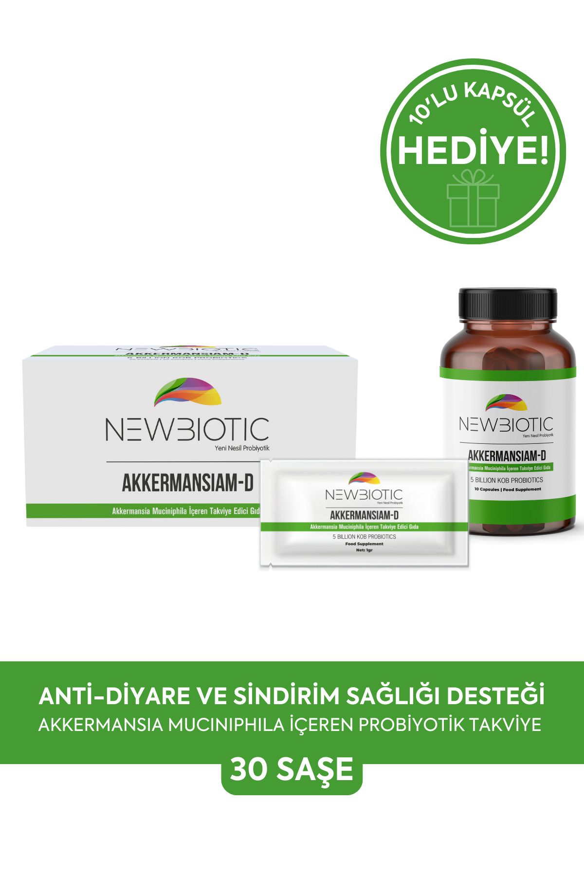 nbnewbiotic Anti Diyare, Bağırsak Sağlığı, Akkermansia Muciniphila Içeren Probiyotik (30 SAŞE)