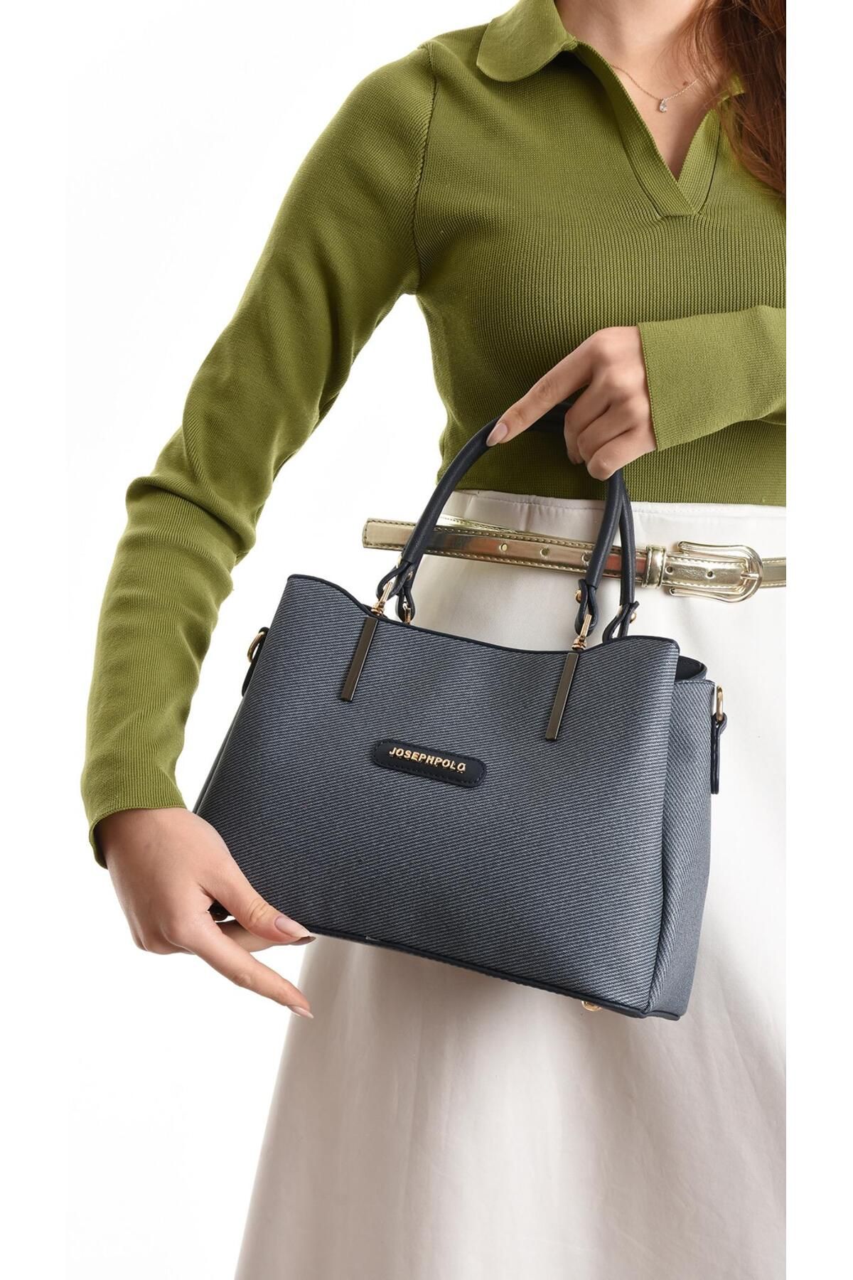 STYLE BAGS JosephPolo Cemre Lacivert Kadın Omuz Ve Çapraz Çantası 19x29 Ebatında