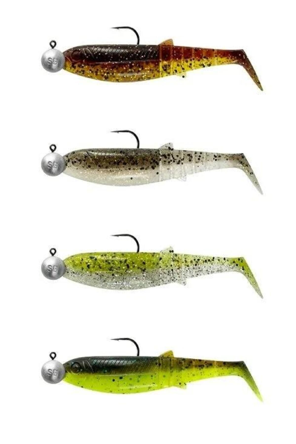 Savage Gear Cannibal Shad 8cm 5gr+7.5gr #2/0 Clear Water 4+4 Adet Silikon Balık