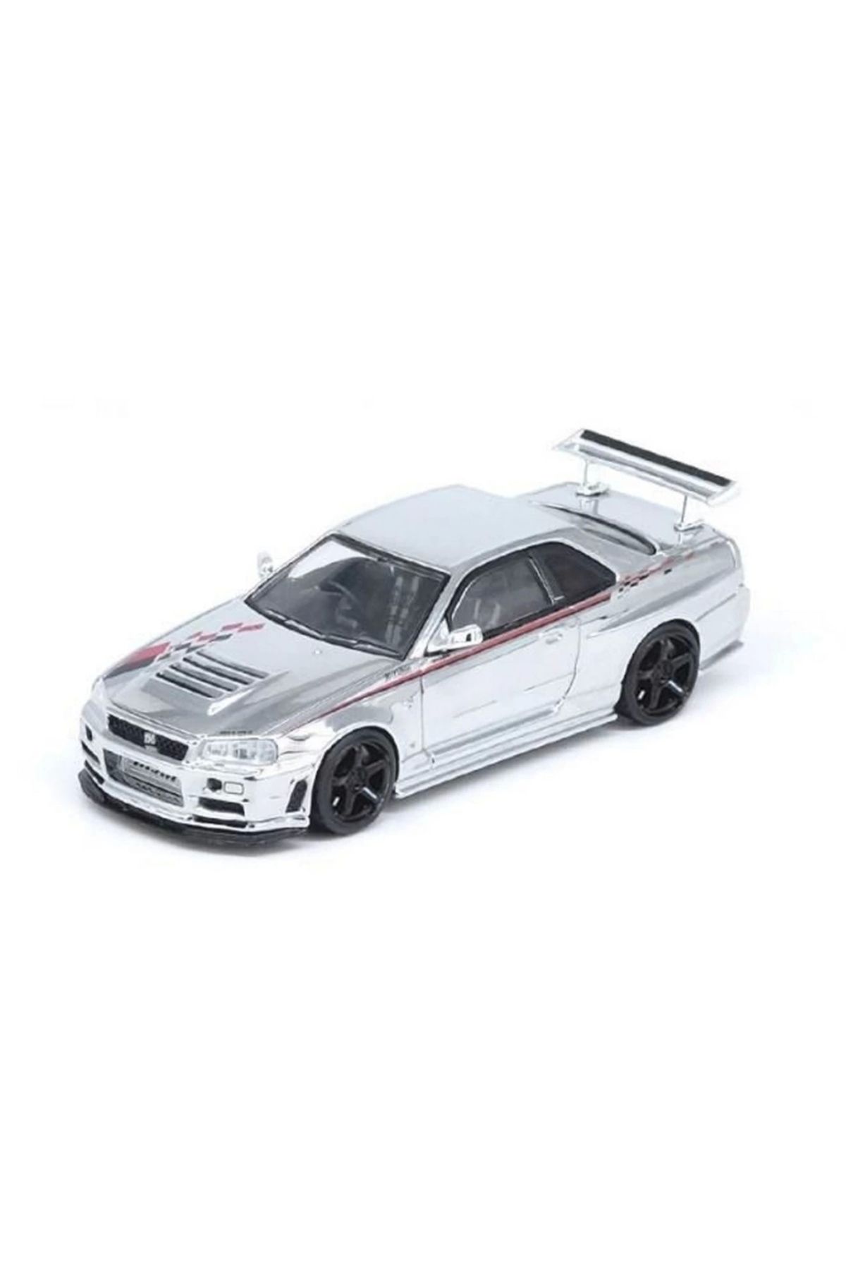 TWOX Çocuk Inno 1/64 Nissan Skyline GT-R R34 Nismo R-Tune Chrome 3