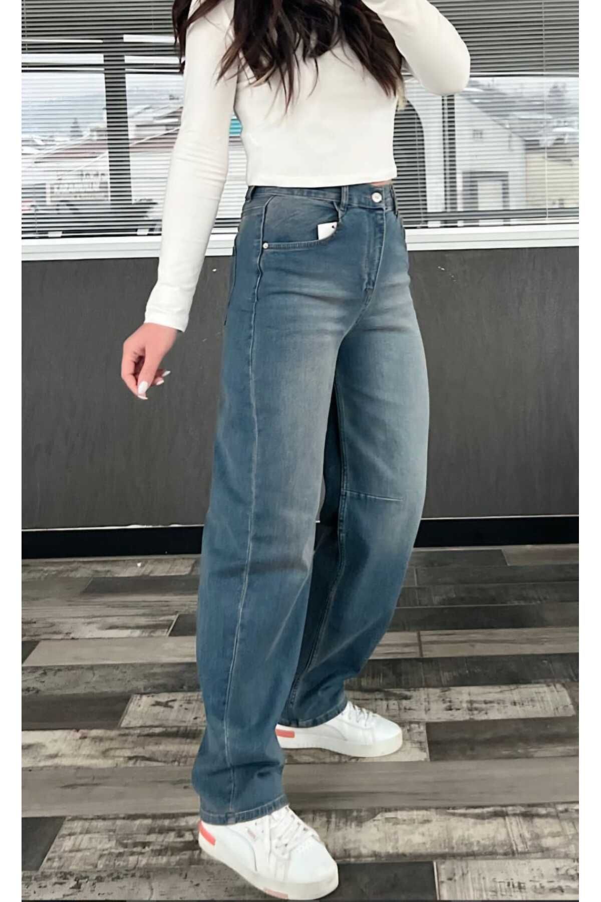 Pelin TİNT YIKAMALI Baggy Jeans ARKA TOKALI ayarlanabilir