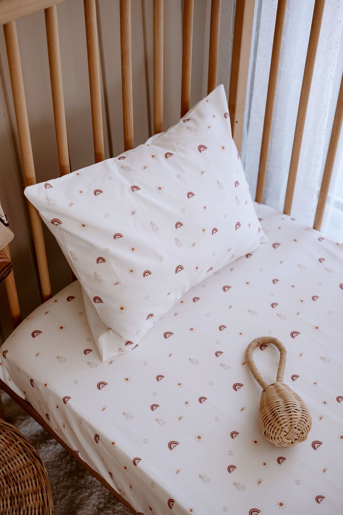 TBA COLLECTION-Baby Size Elastic Sheet Set |   Boho Rainbow 1