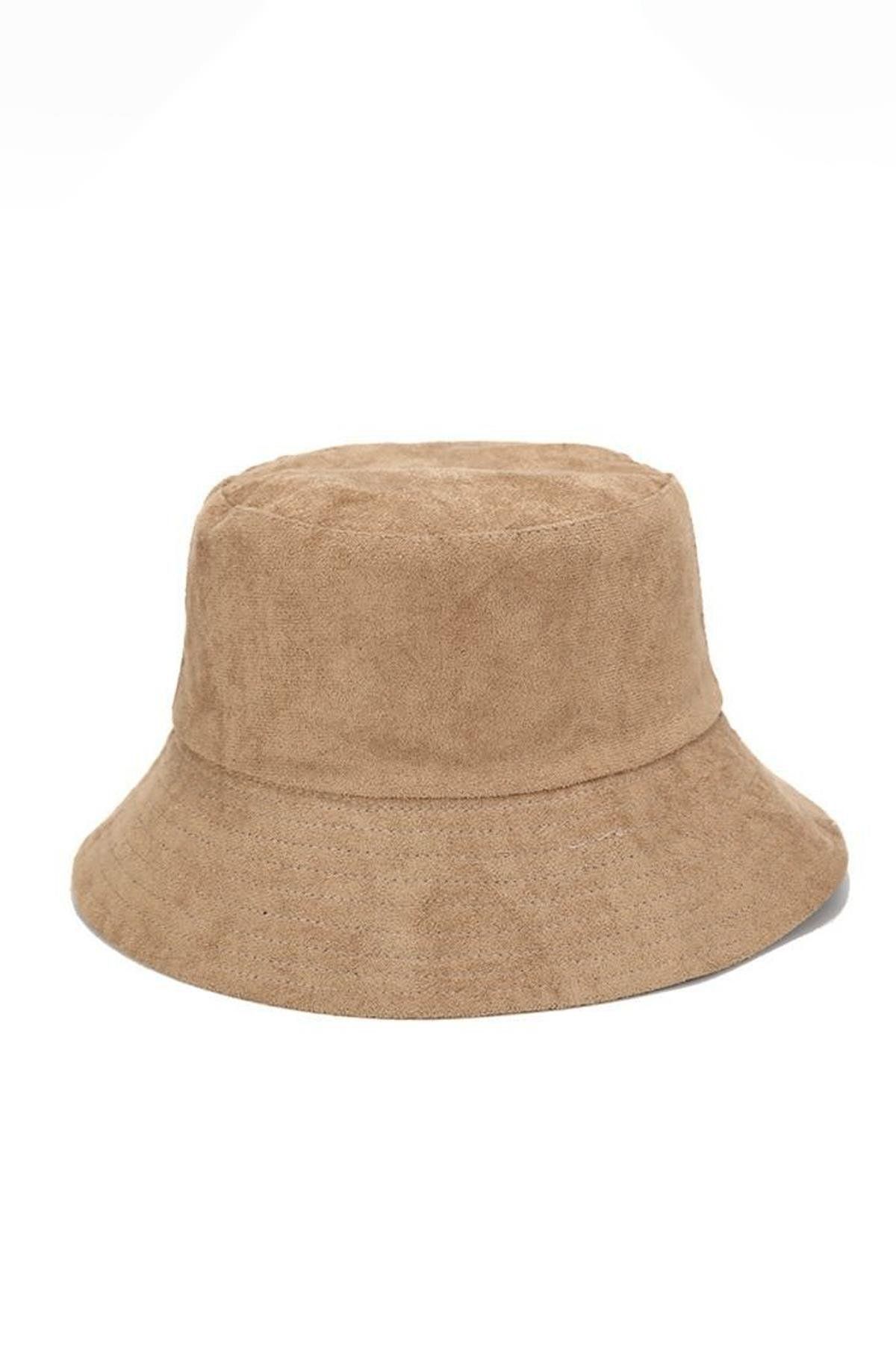 Külah Unisex Süet Dokulu Basic Kova Bucket Model Şapka