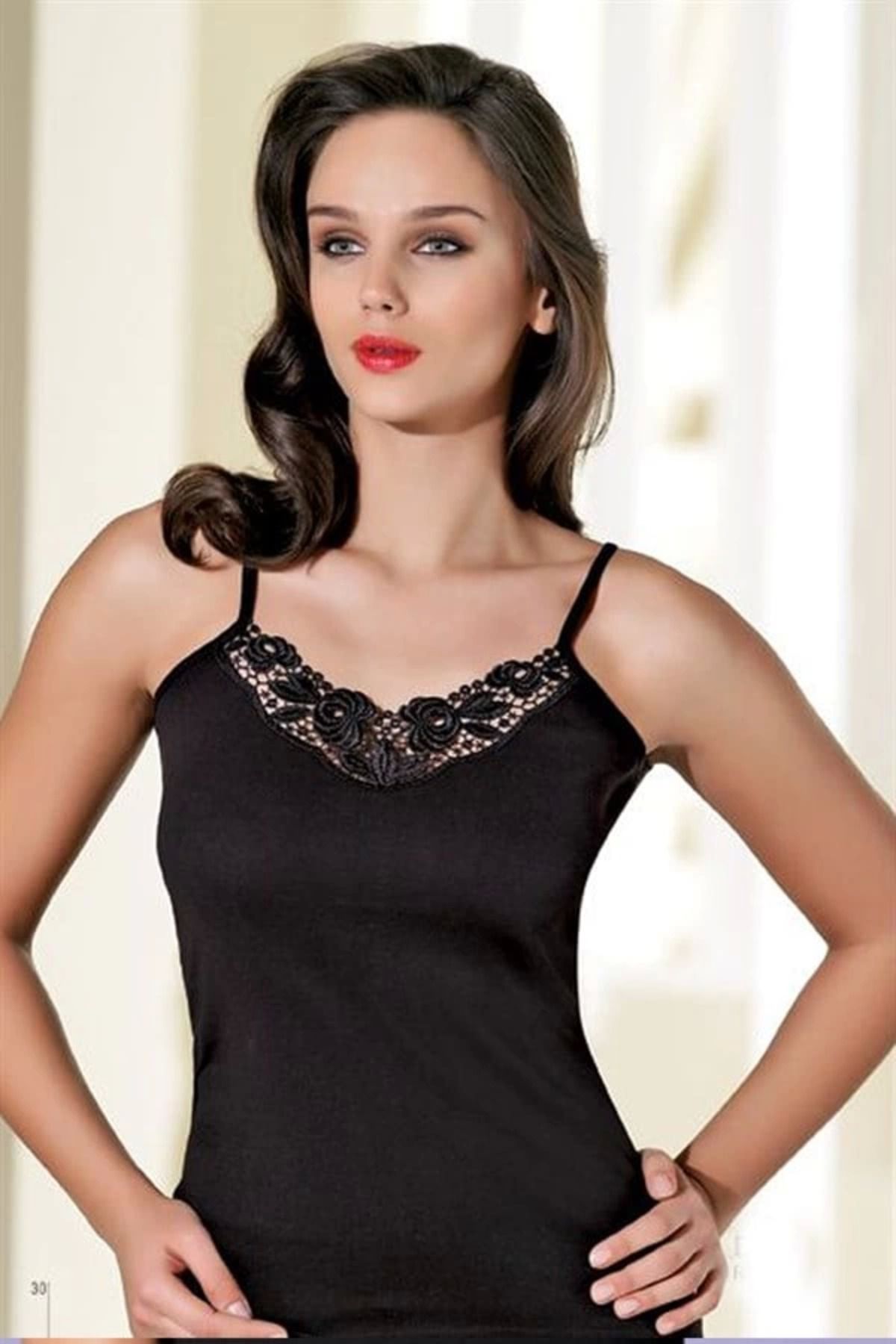 dalinda Şahinler Motifli İp Askı Atlet B080