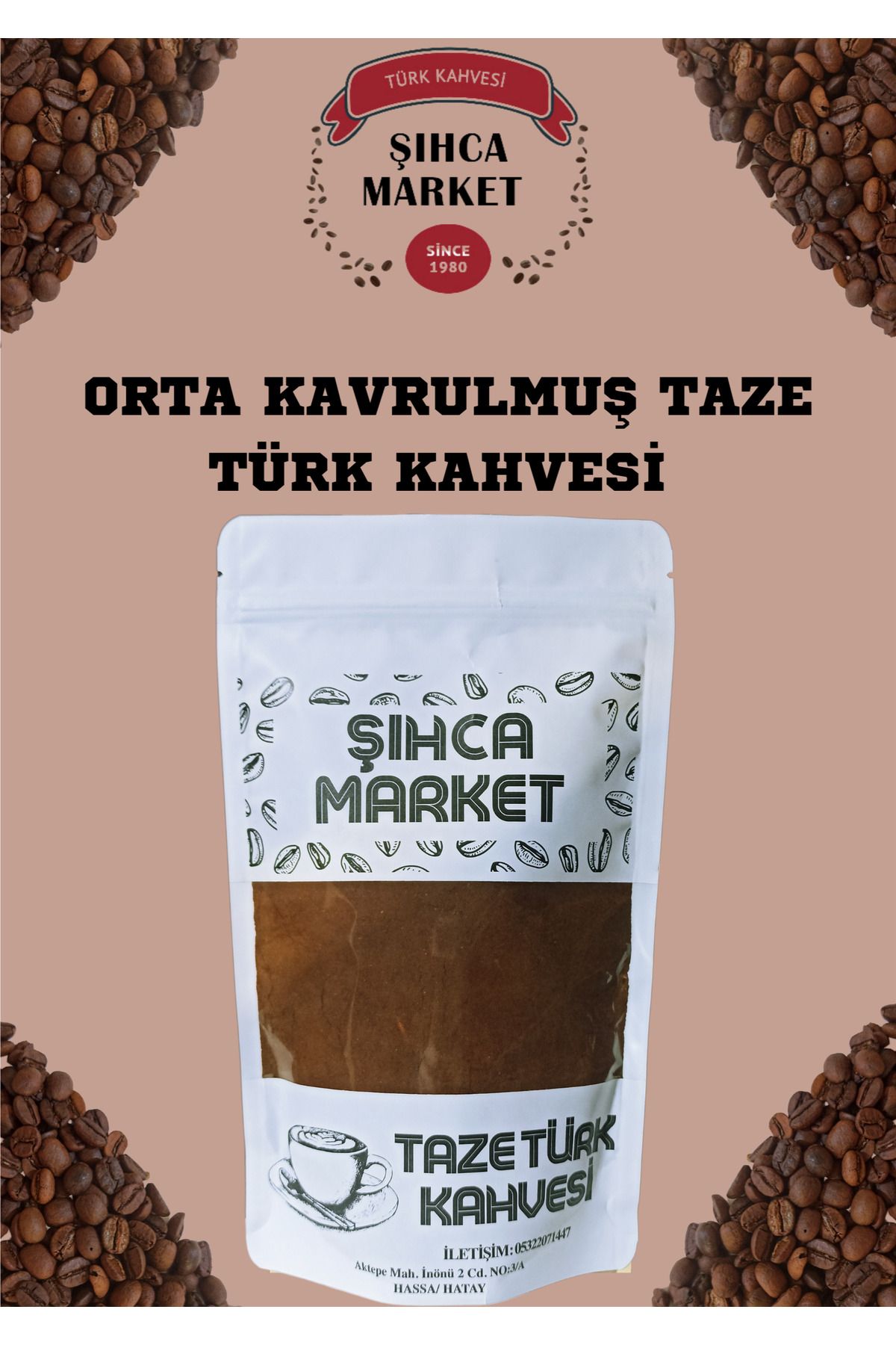 NATUREL ORTA KAVRULMUŞ TÜRK KAHVESİ 500 gr