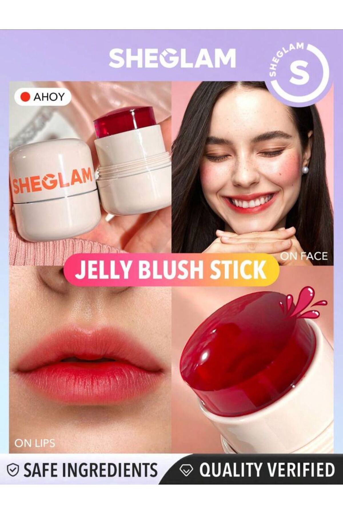 SHEGLAM jelly-Licious hydrating lip & Blush Tint Ahoy