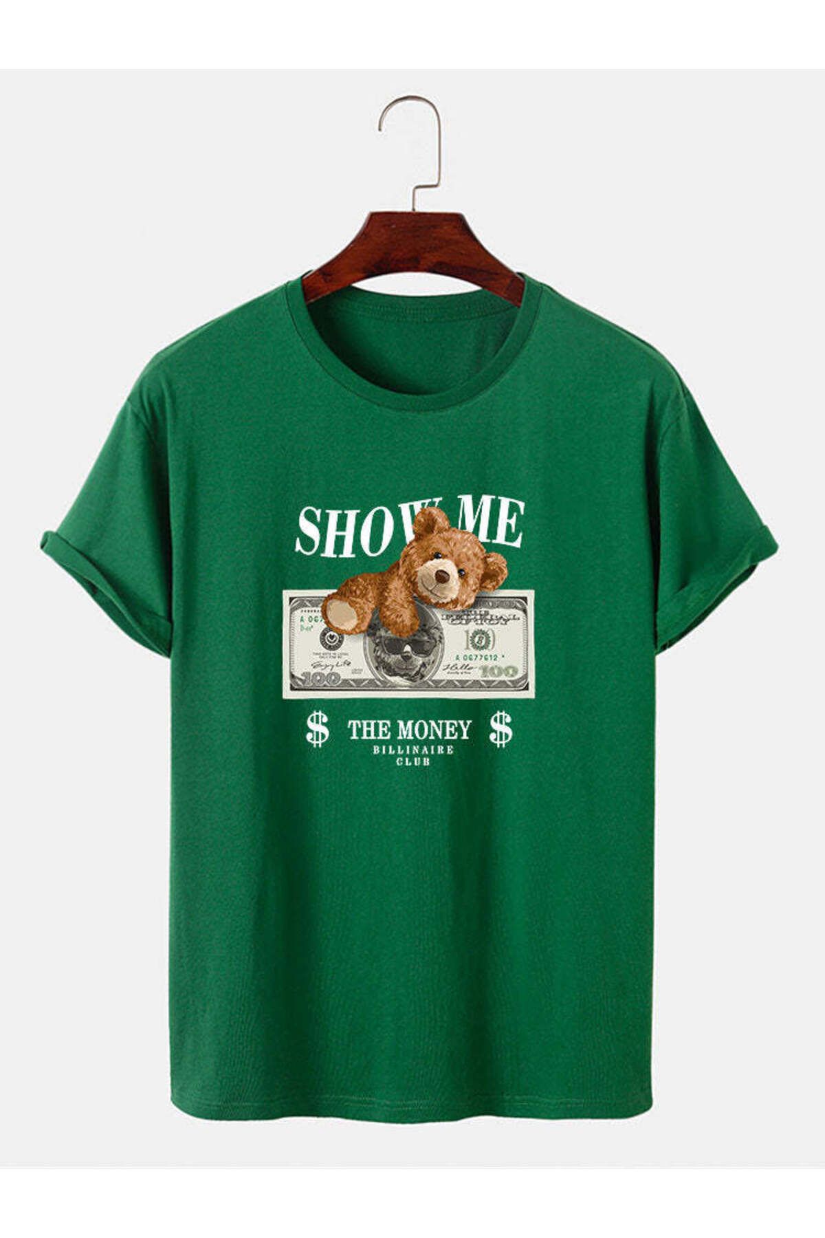 KUAS Show ME Money Bear Baskılı Oversize Pamuklu (Unisex) T-Shirt