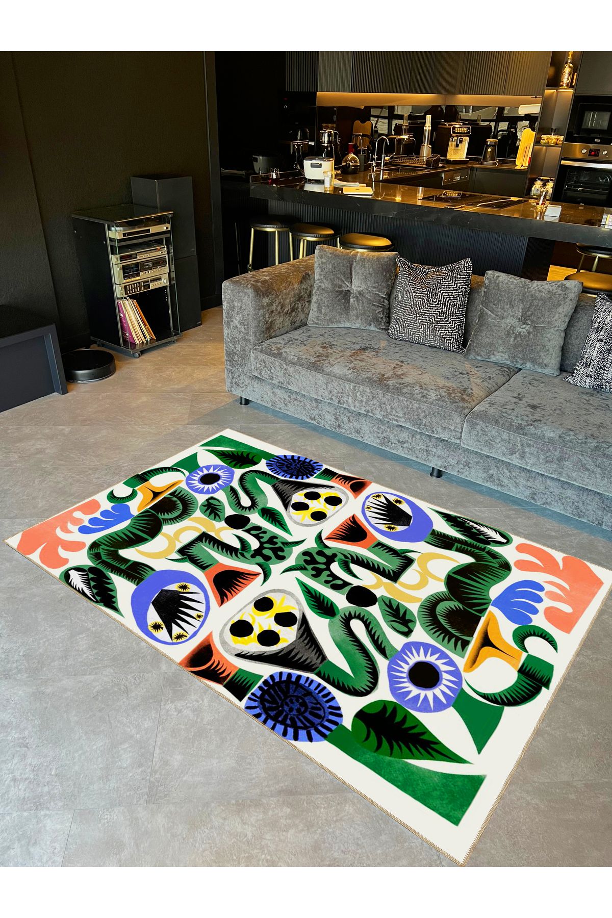 Rugs Modern Halı Buse Koleksiyonu Çok Renkli Soyut Şekiller Desenli Dokuma Taban Modern Dekoratif Halı buse13