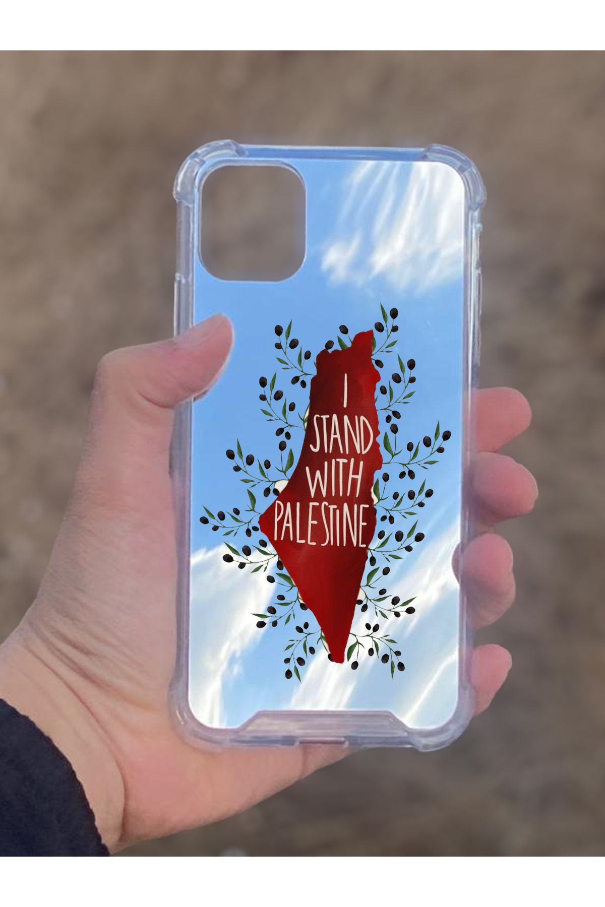 BD DİGİTAL İphone 11 Uyumlu Aynalı Palestine Desenli Darbe Kamera Korumalı Silikon Telefon Kılıfı