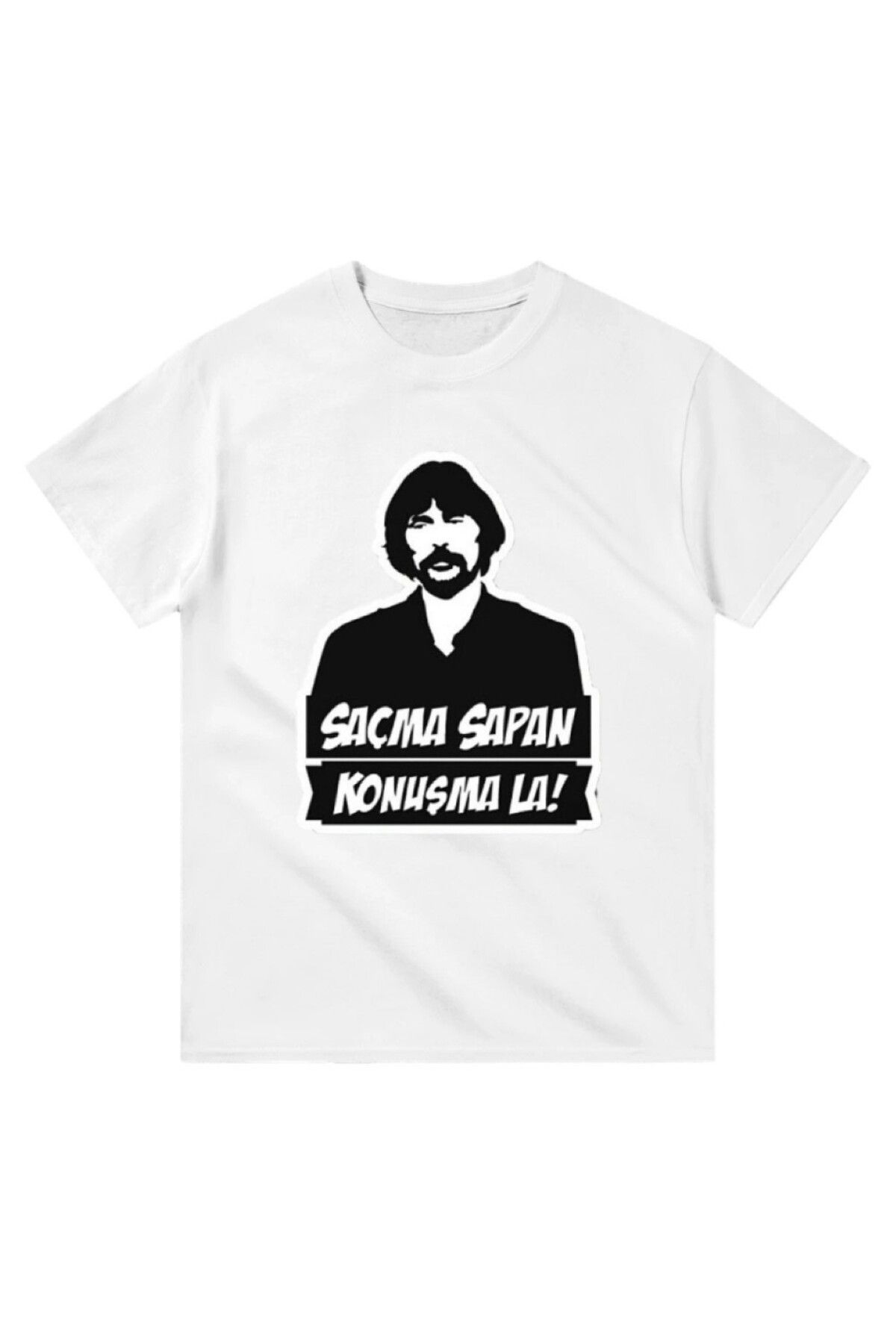 Cooqpoo Saçma Sapan Konuşma La Baskılı XS-S-M-L-XL-2XL Beden Kadın Erkek Unisex Pamuklu Beyaz Tshirt