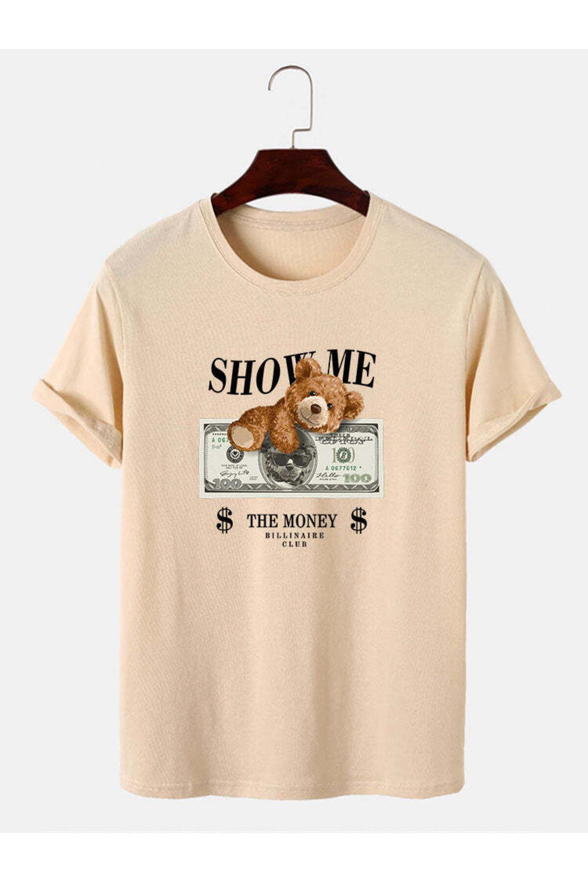 KUAS Show ME Money Bear Baskılı Oversize Pamuklu (Unisex) T-Shirt