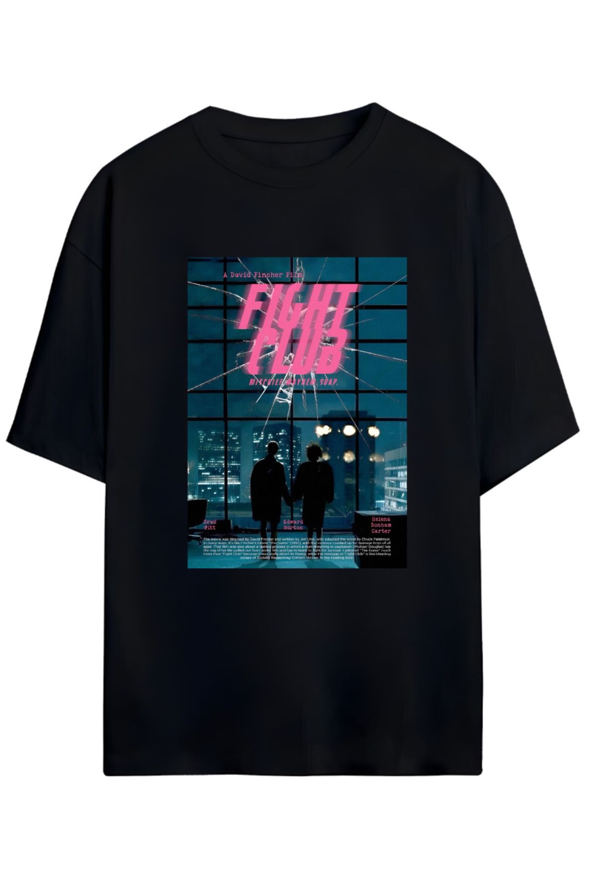 MAGORS FIGHT CLUB TASARIMLI UNISEX YENİ SEZON OVERSIZE PAMUKLU  T-SHIRT