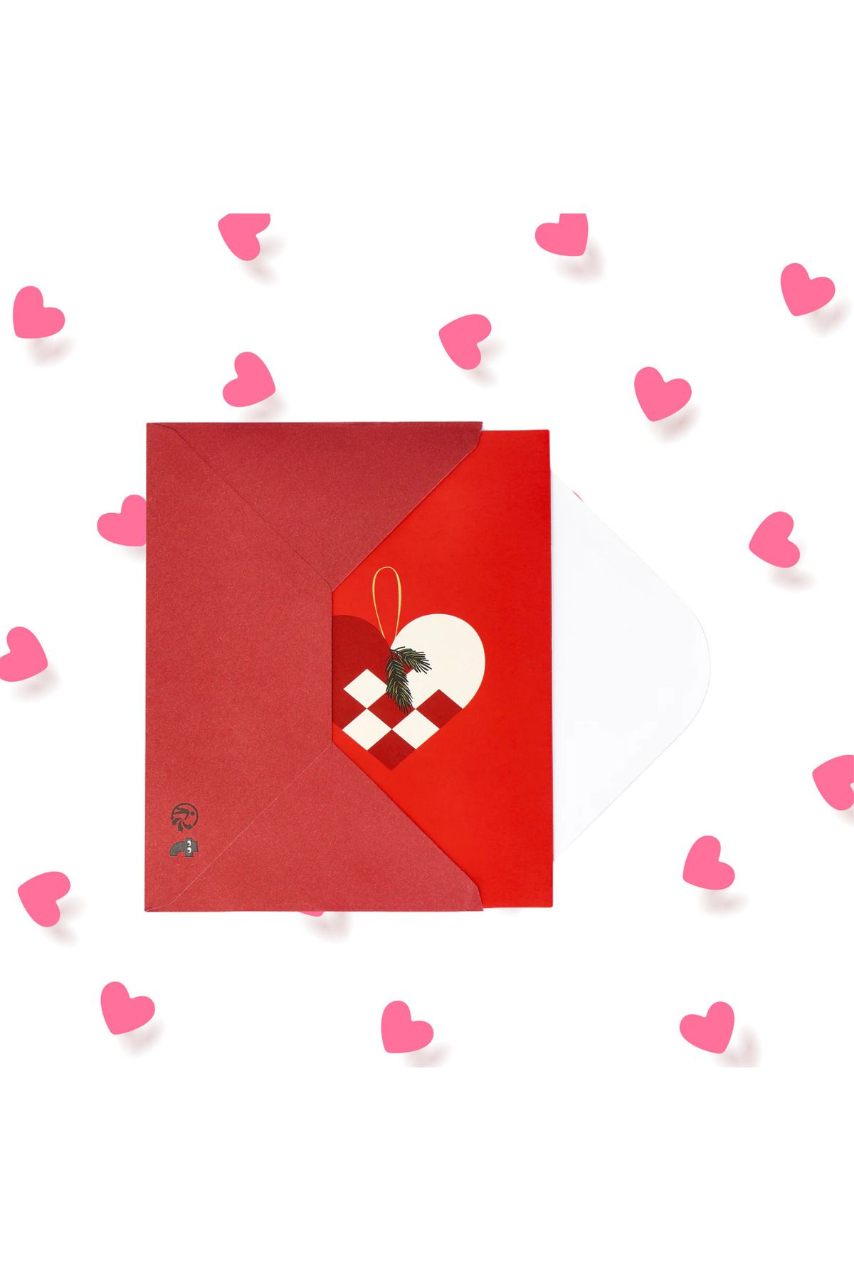 Flying Tiger-Heart Patterned Gift Bag - Heart Patterned Card Set of 2 Valentines Day 3