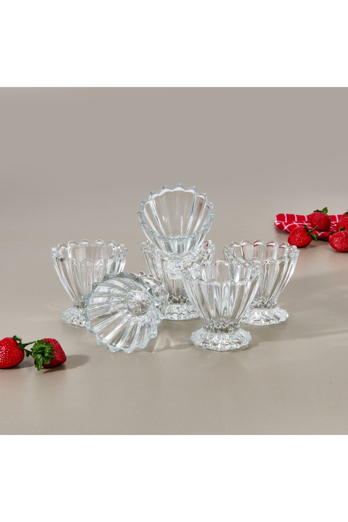 Glass In Love 6'lı Dondurma Kasesi - Şeffaf - 160 ml