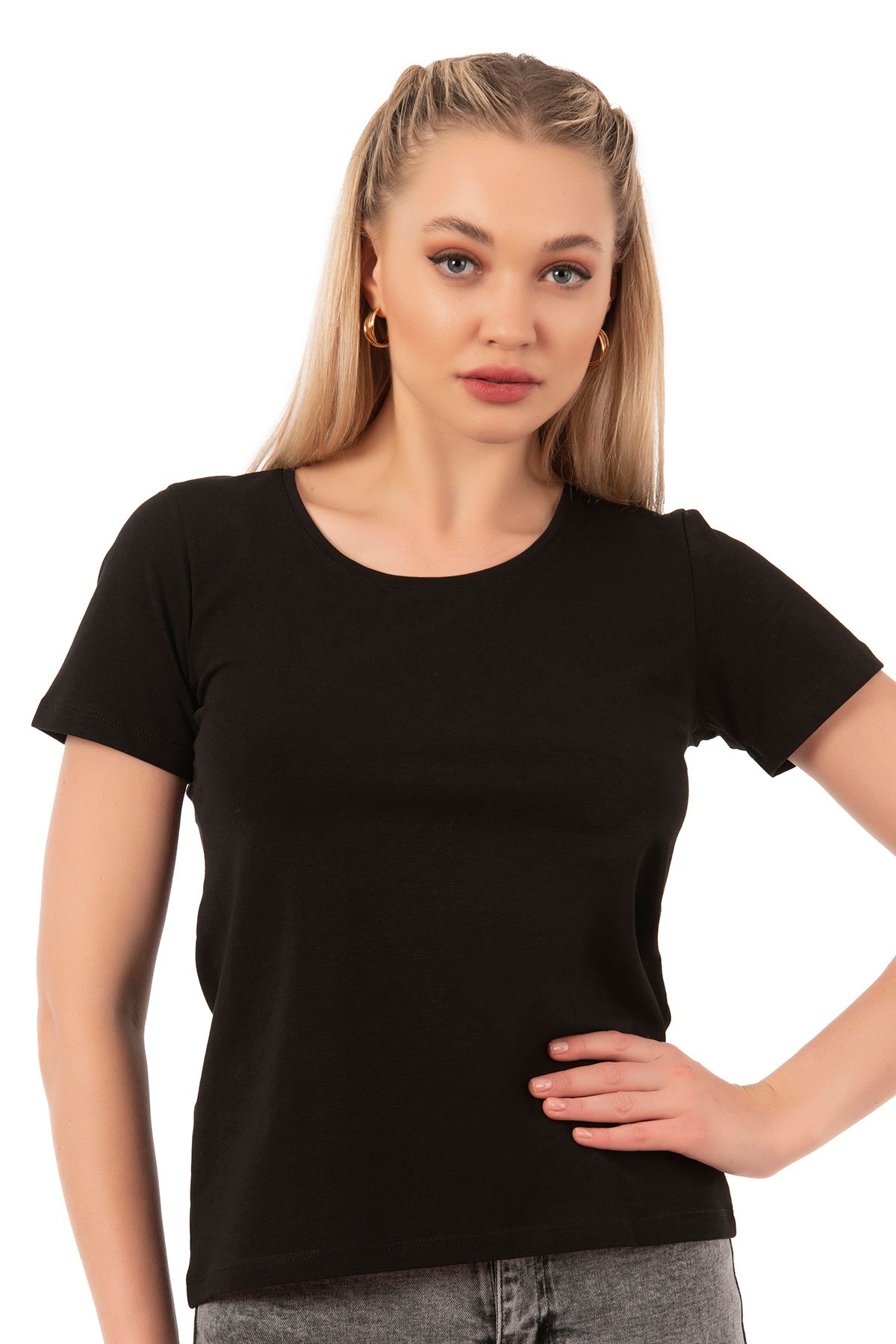 ÖZKAN underwear-Özkan 25284 Tricou pentru femei, din bumbac, cu mânecă scurtă, cu gâtul turn, flexibil, confortabil 1