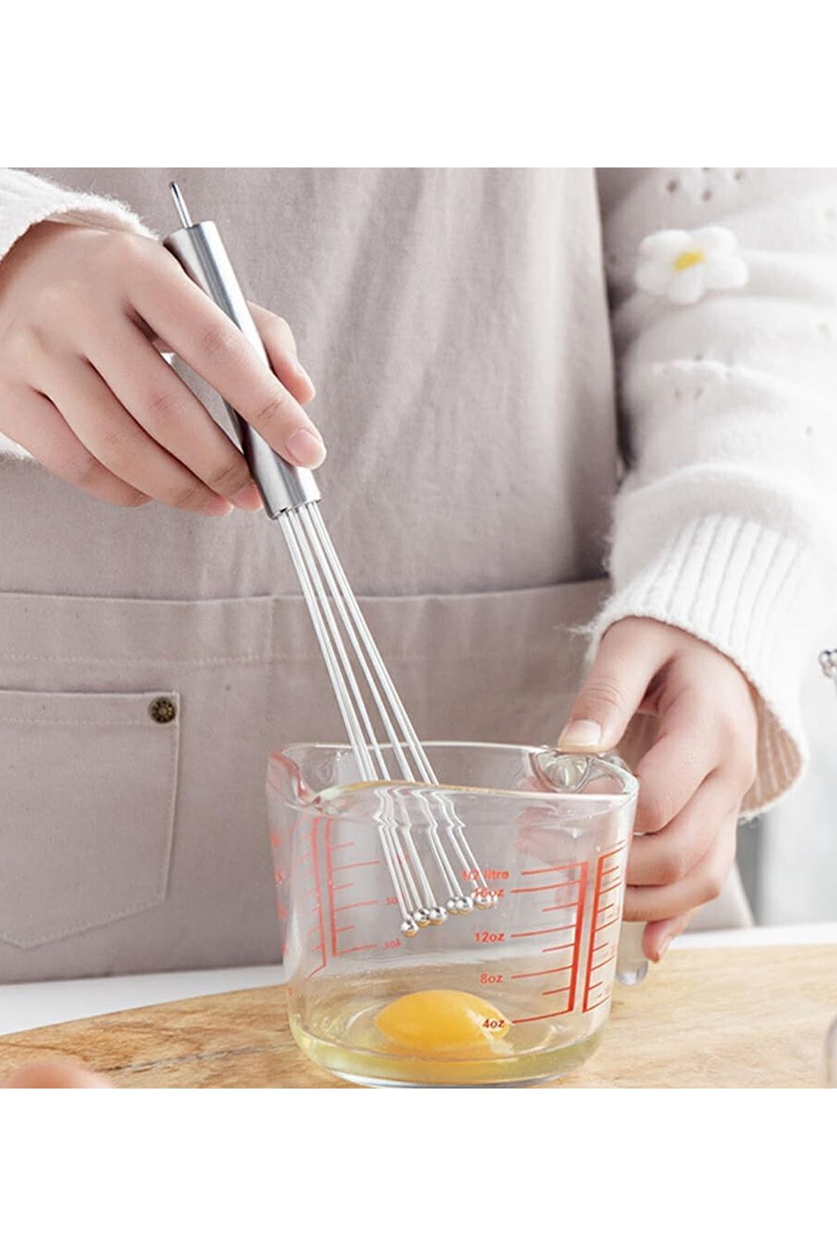 TRİPULAM Yeni Nesil Ayarlanabilir Top Uçlu Paslanmaz Çelik Çırpıcı | Yumurta Pasta El Mikseri