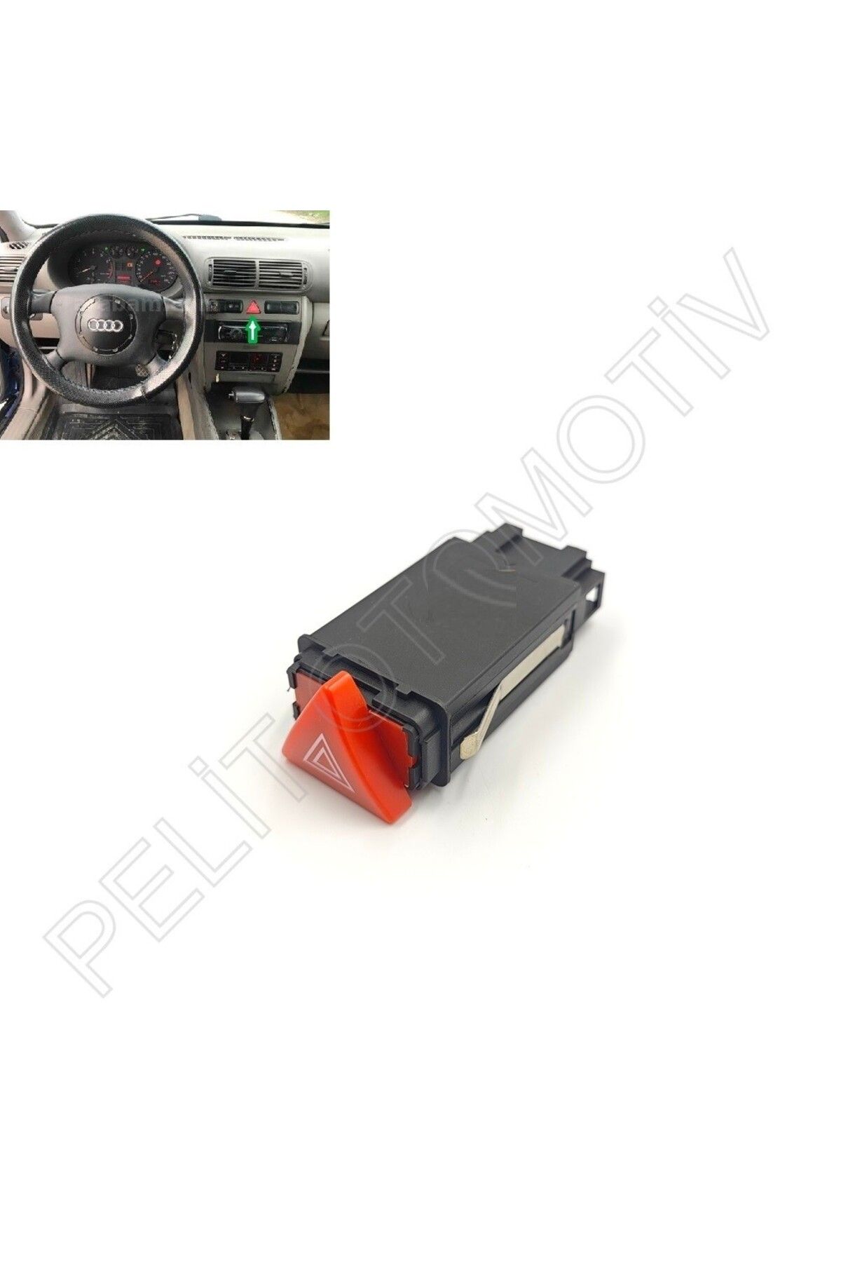 PELİTOTOMOTİV Audi A3 Dörtlü Flaşör Düğme 8L0941509N (1997-2000)