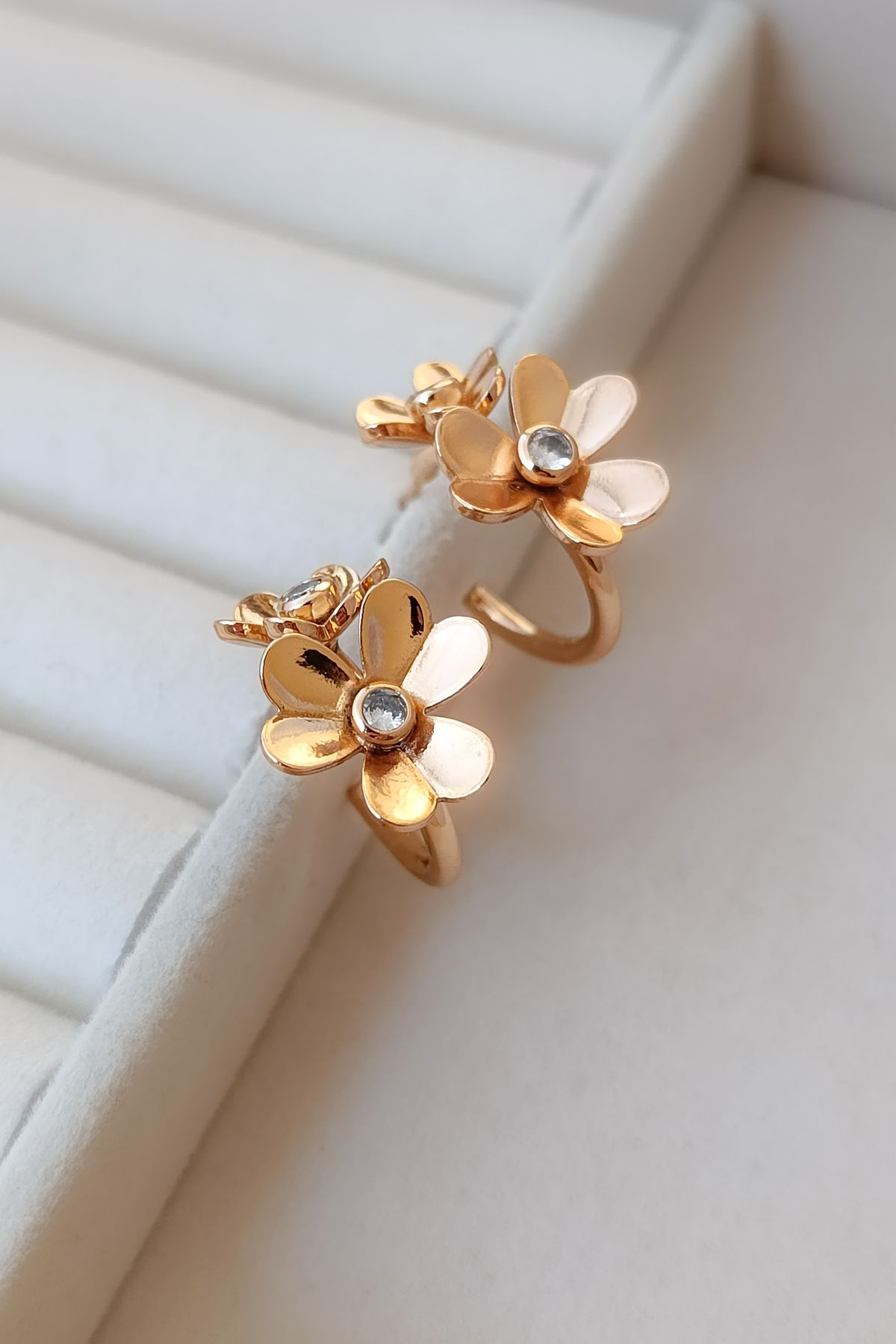 COSİTA-Rose Color Elegant Flower Earrings Night Daily Use Minimal Earrings 2