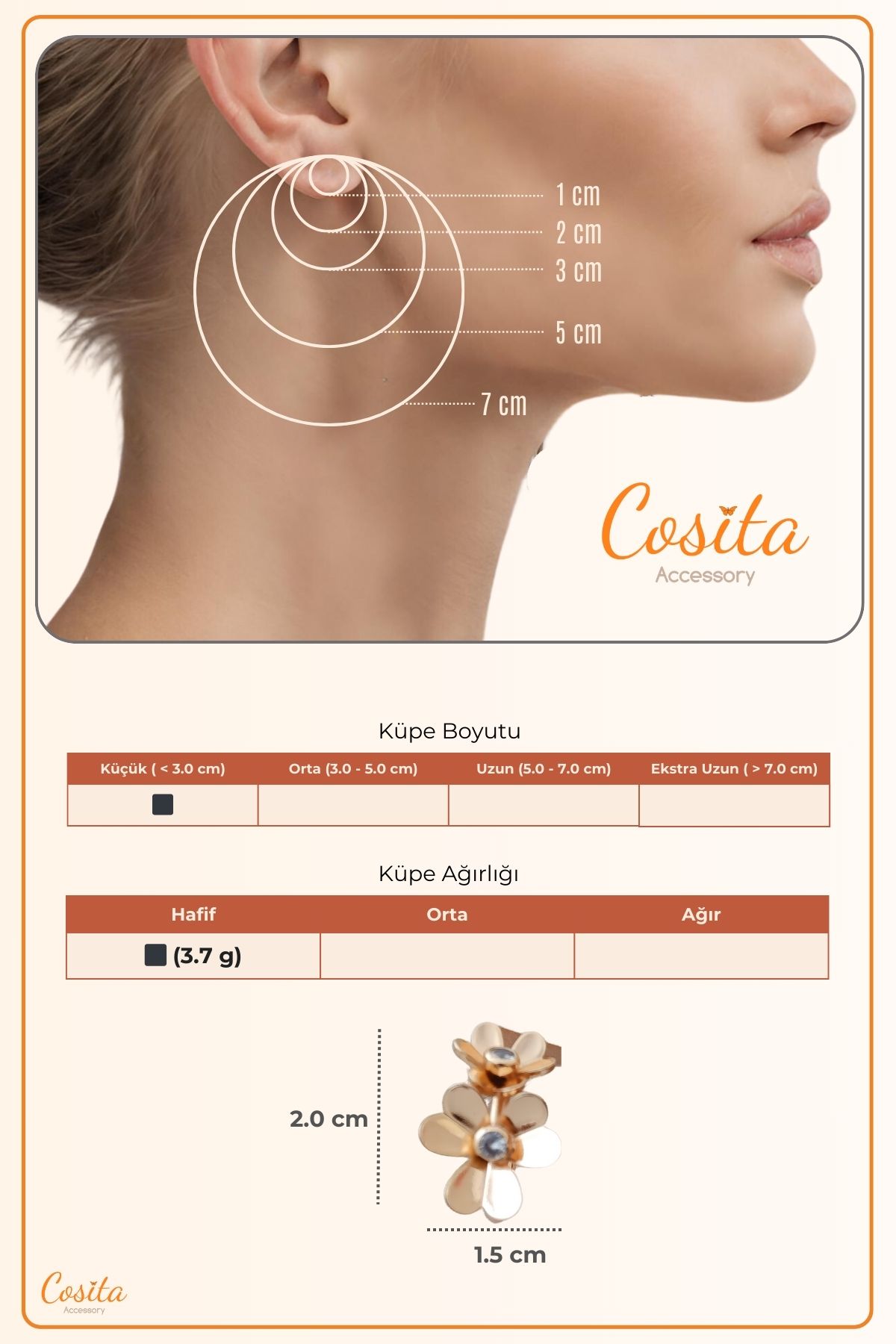 COSİTA-Rose Color Elegant Flower Earrings Night Daily Use Minimal Earrings 5