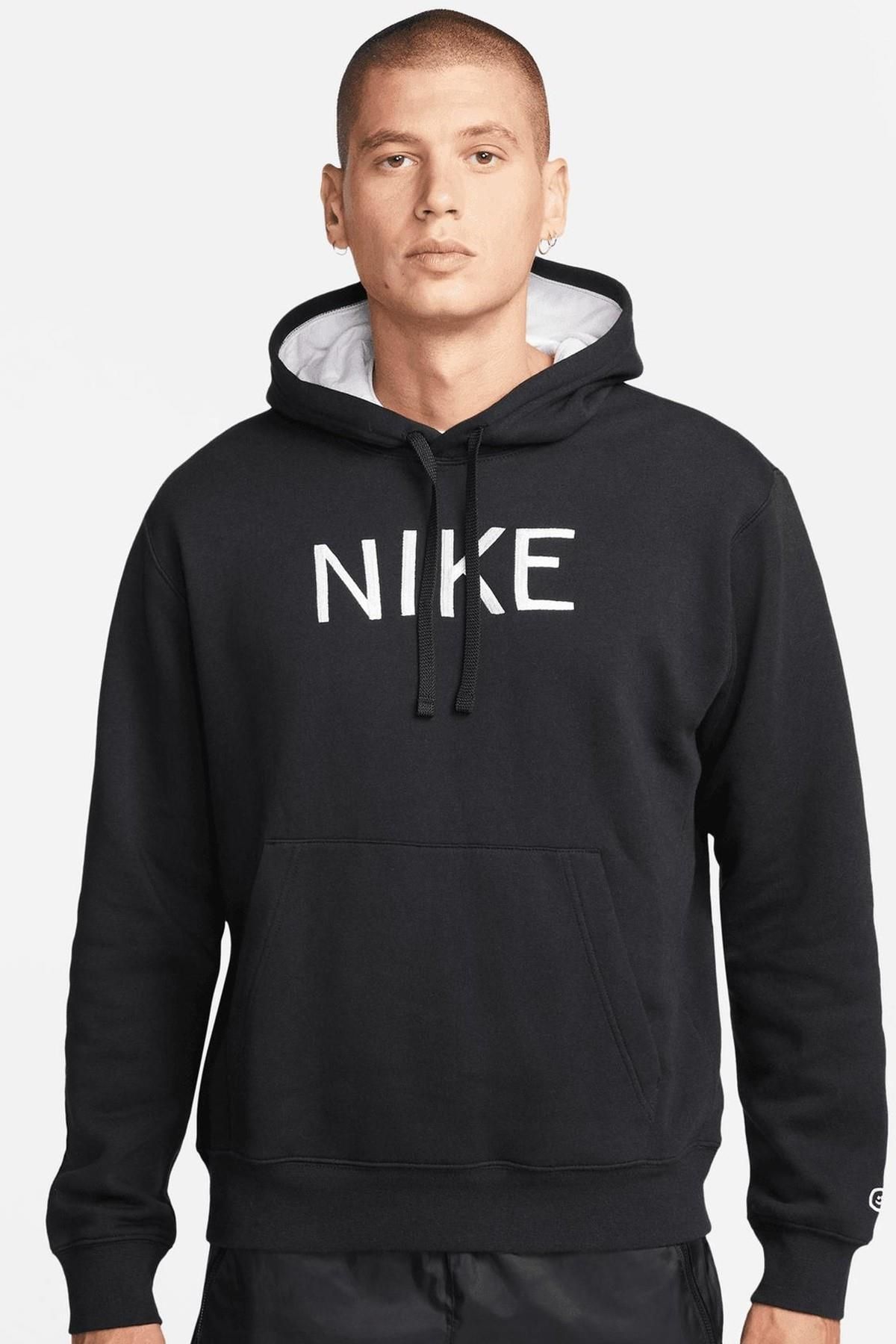 Nike Sportswear Men's Black Hoodie Erkek Kapüşonlu Sweatshirt Siyah