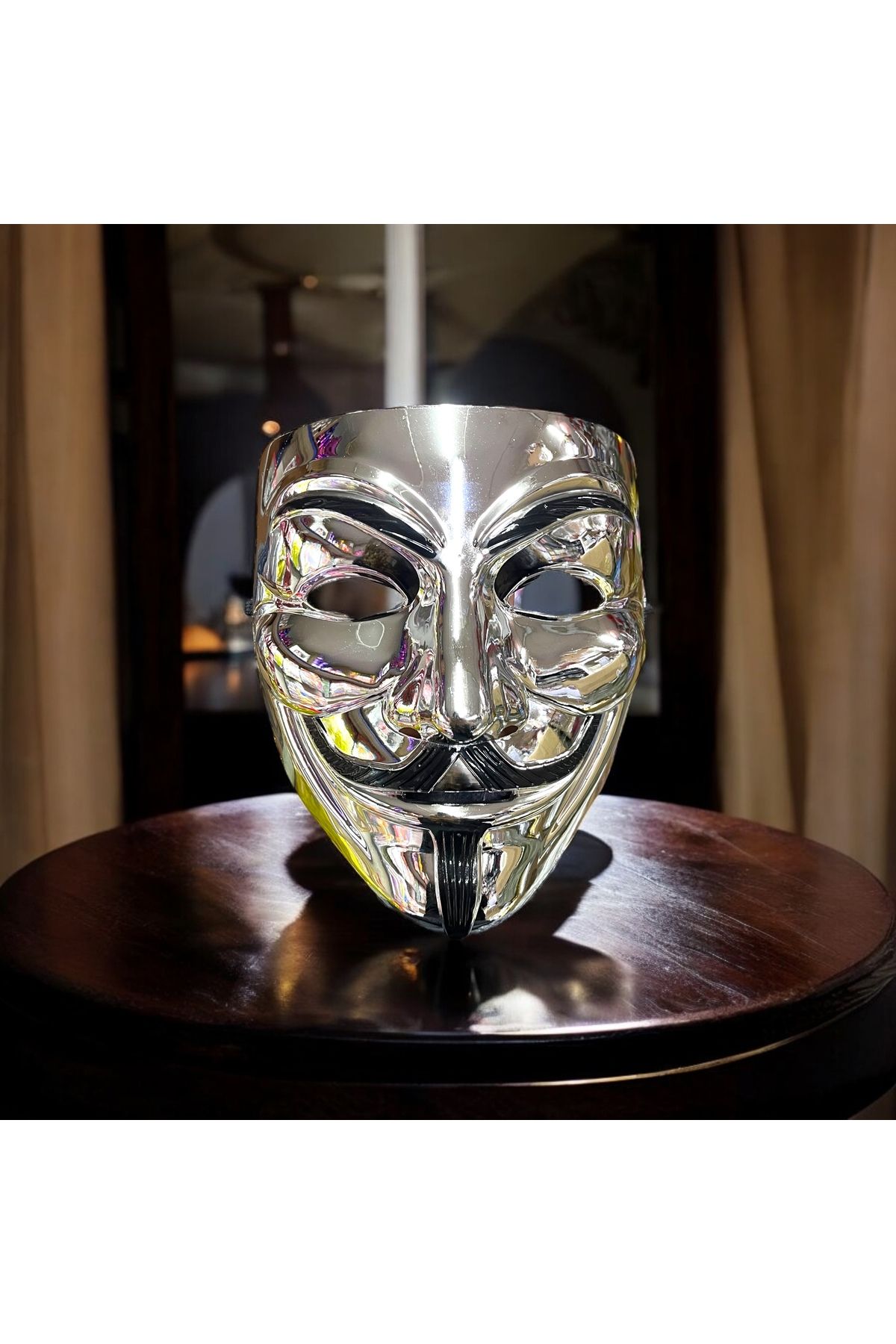 MERBA DESIGN METALİK VANDETTA MASKE- METALİK MASKE- KARAKTER MASKESİ- MASKELİ BALO