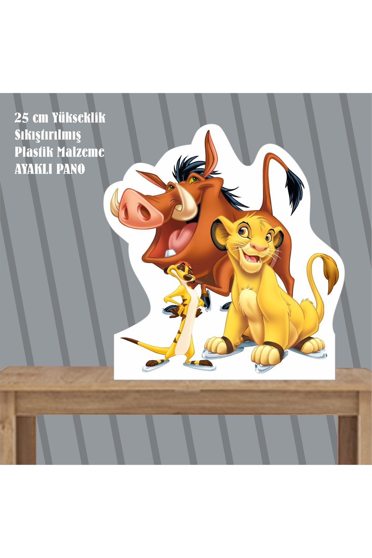 SİYAH PARTİ EVİ Aslan Kral / The Lion King Doğum Günü Ayaklı Pano 25 cm