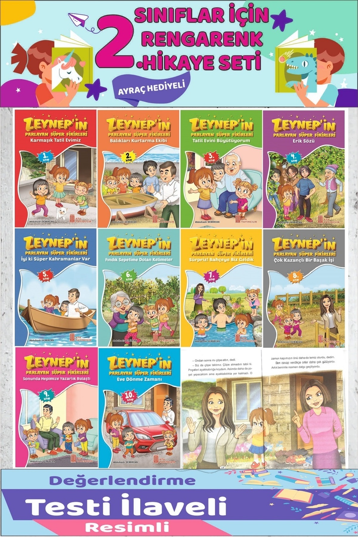 2.Sınıf Okumayı Sevdiren 10 lu Hikaye Seti 6 (64 sayfa)