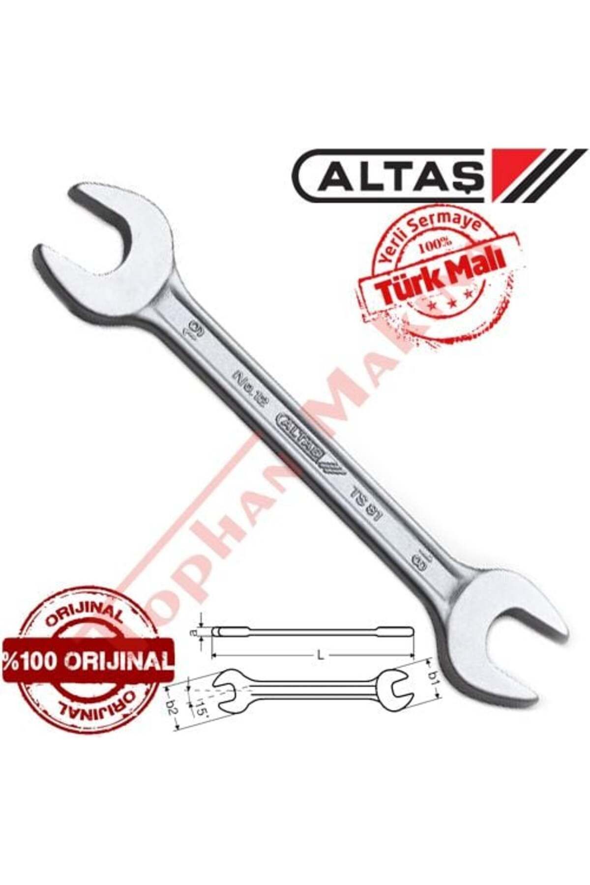 ALTAŞ Altaş 13/16x25/32mm İki Ağız Anahtar Ekonomik Tip