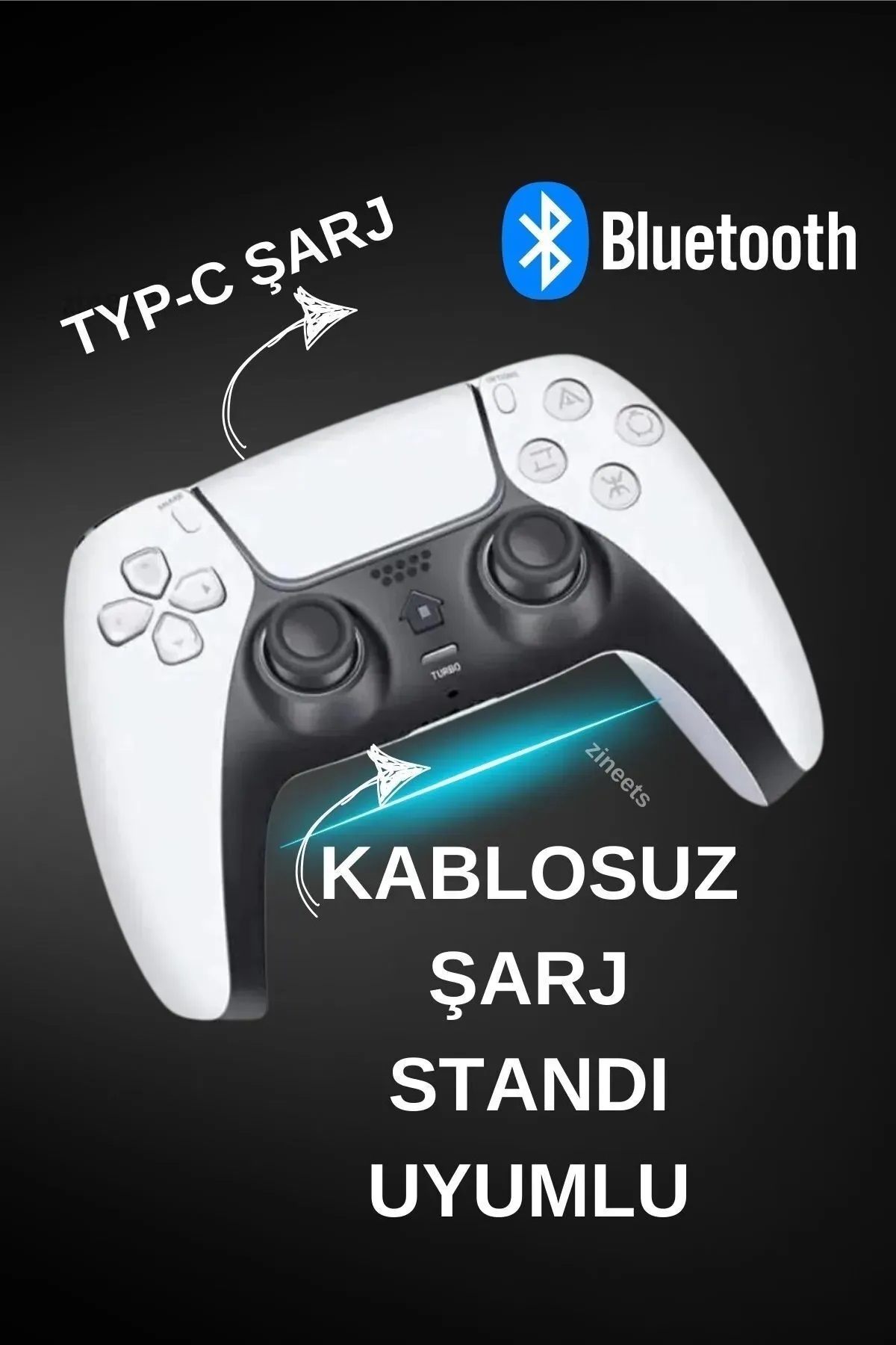 Zineets T28 Bluetooth Oyun Kolu Ps4 Ps5 Ve Pc Uyumlu Wireless Kablosuz ...