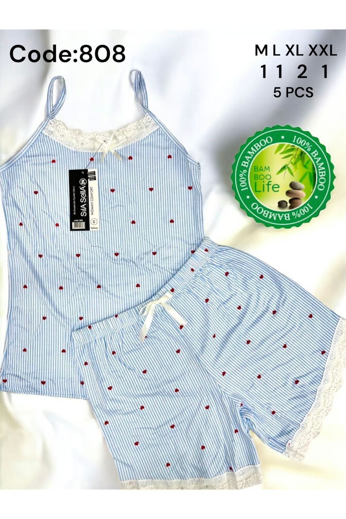 alec lingerie Kadın Şortlu Pijama Takımı Bambu Yumuşak  (YENİ SEZON)