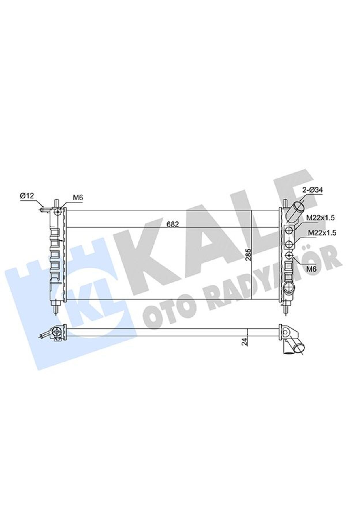 KALE SU RADYATÖRÜ OPEL CORSA B 1.0İ 12V 93 00 MT MEKANİK 682X285X24 102008