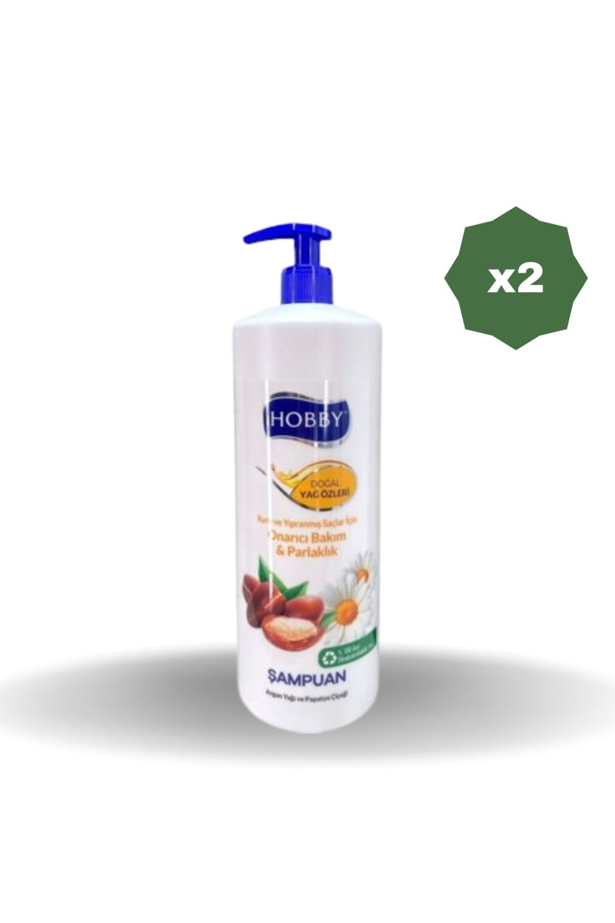 Hobby ŞAMPUAN NATURAL ARGAN YAĞI VE PAPATYA 1000 ML - (2 ADET)