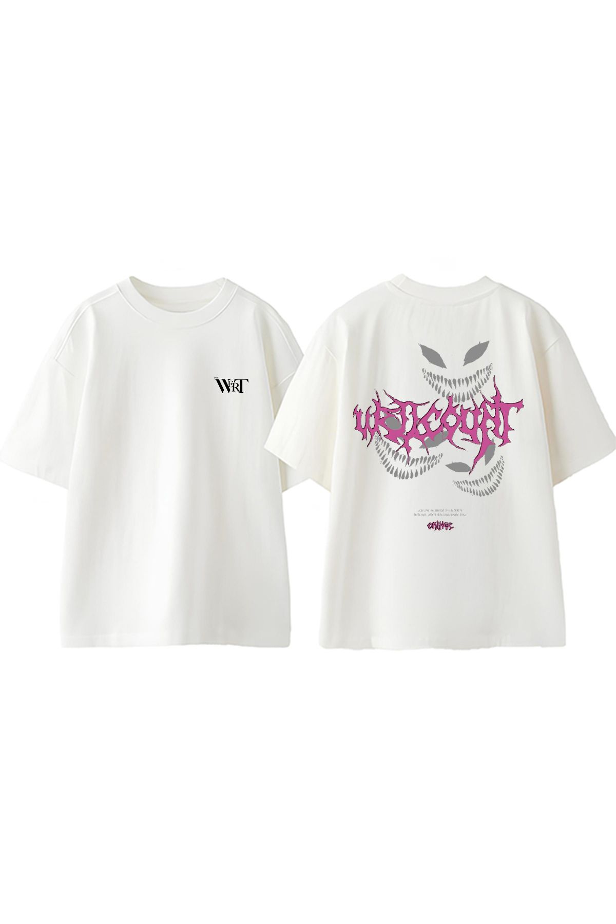 THEWERT-Μπλουζάκι Wellcount Design Back Printed Βαμβακερό Λευκό Oversize 1