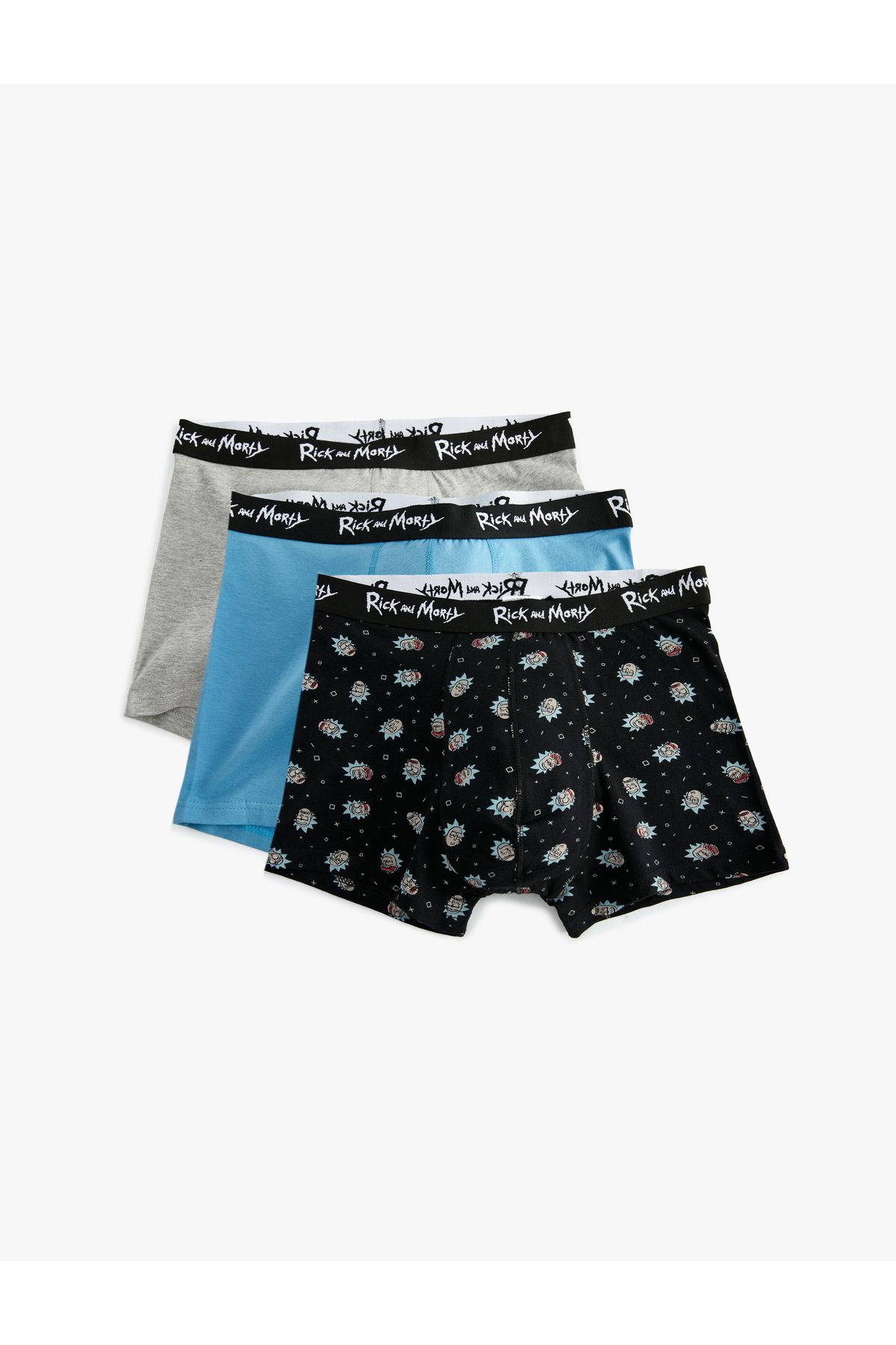 Koton Yeni Sezon Pamuklu 3'lü Lisanslı Rick and Morty Boxer Seti
