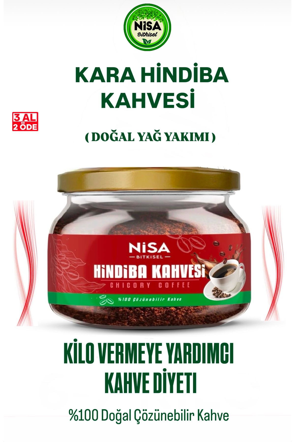 NİSA BİTKİSEL Hindiba Kahvesi Kilo Vermeye Zayiflama Detox Diyeti 100 gr