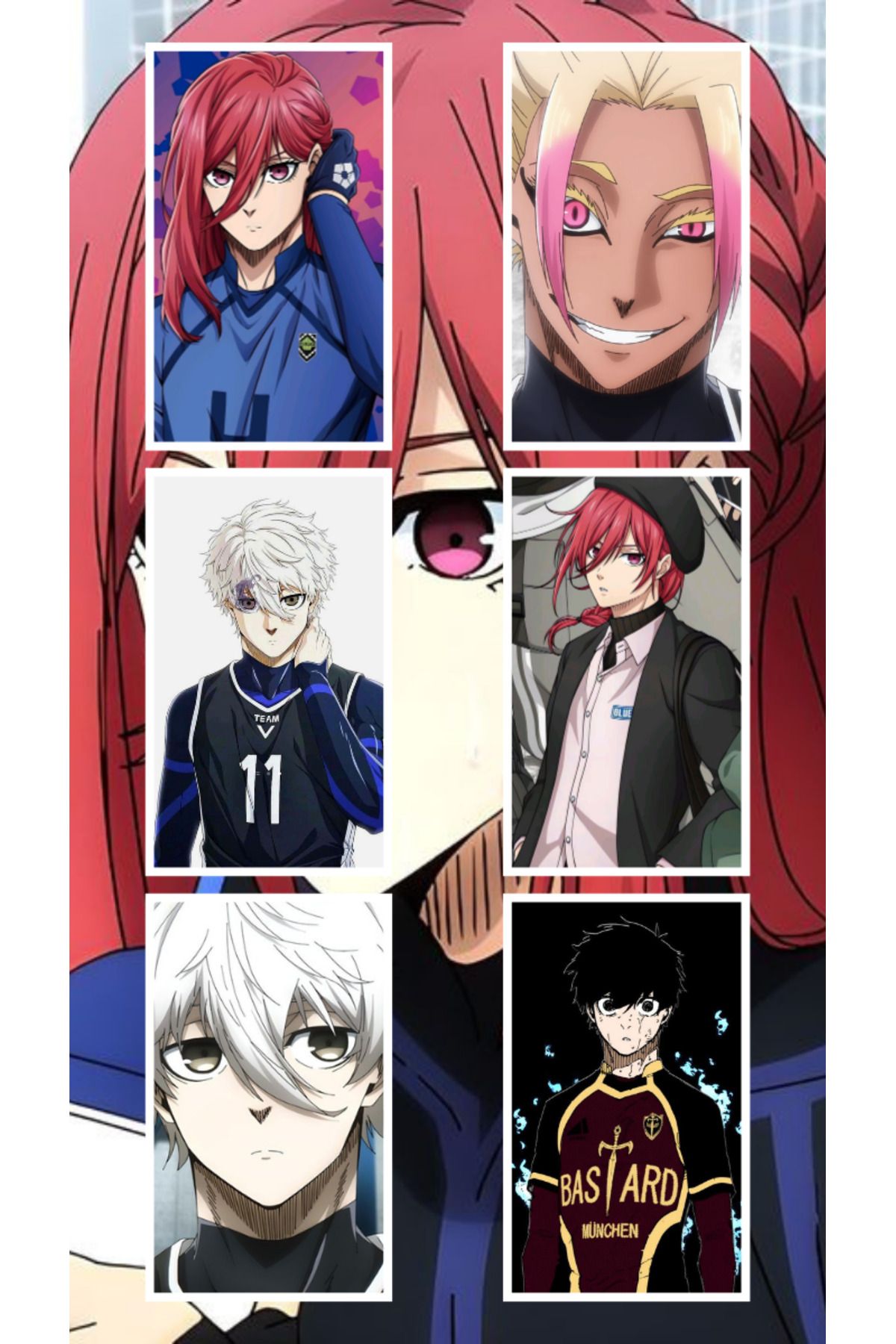 DERİND Blue Lock Anime Chigiriyoma - Bachira Megura - Isagi Yoichi - Ryusei Shidou - Nagi Seishiro sticker