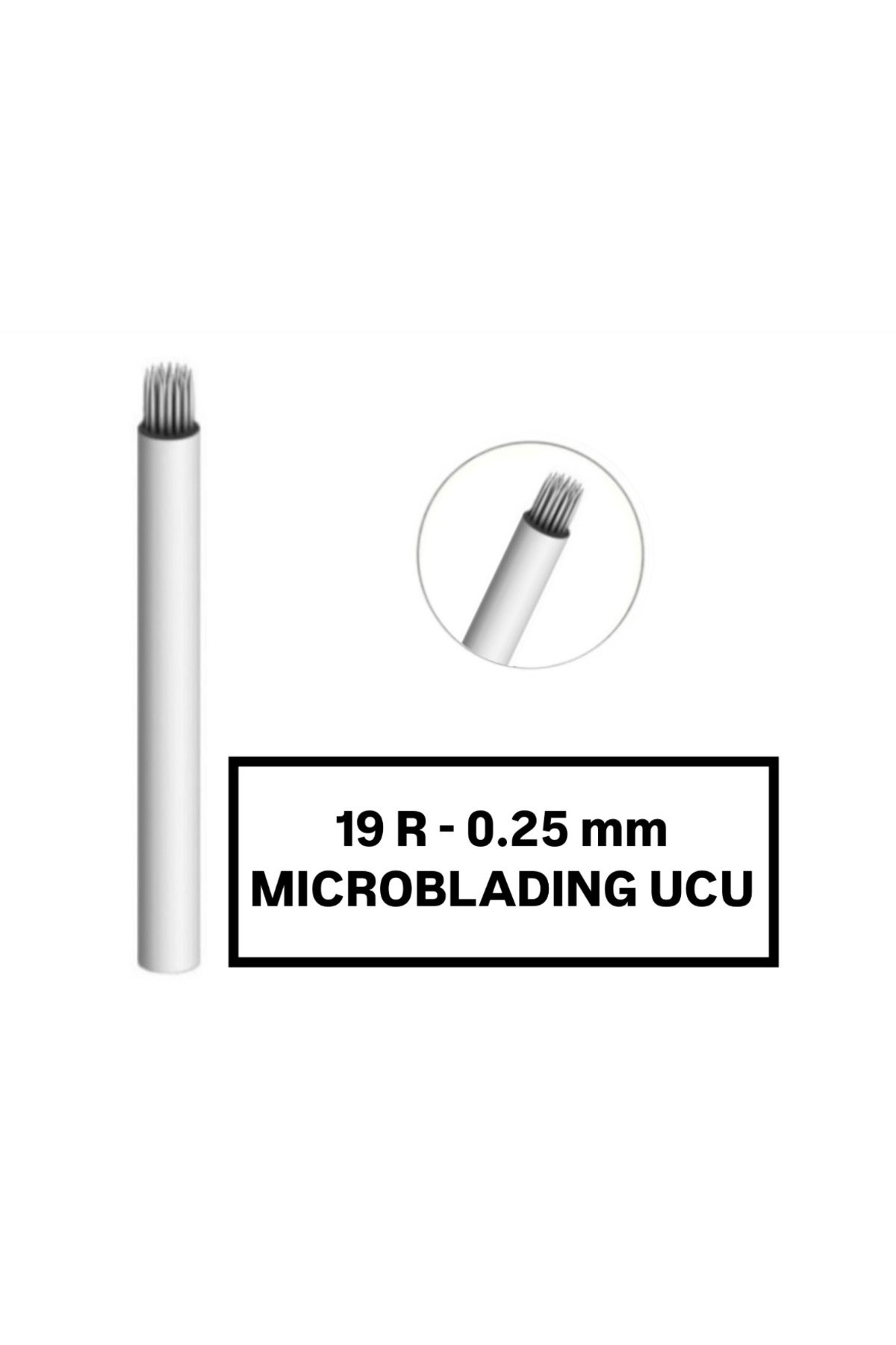 İthalSepeti 10 Adet ( 19R-0.25mm Beyaz ) Microblading Kalemi Değiştirilebilir Uç (İğne)